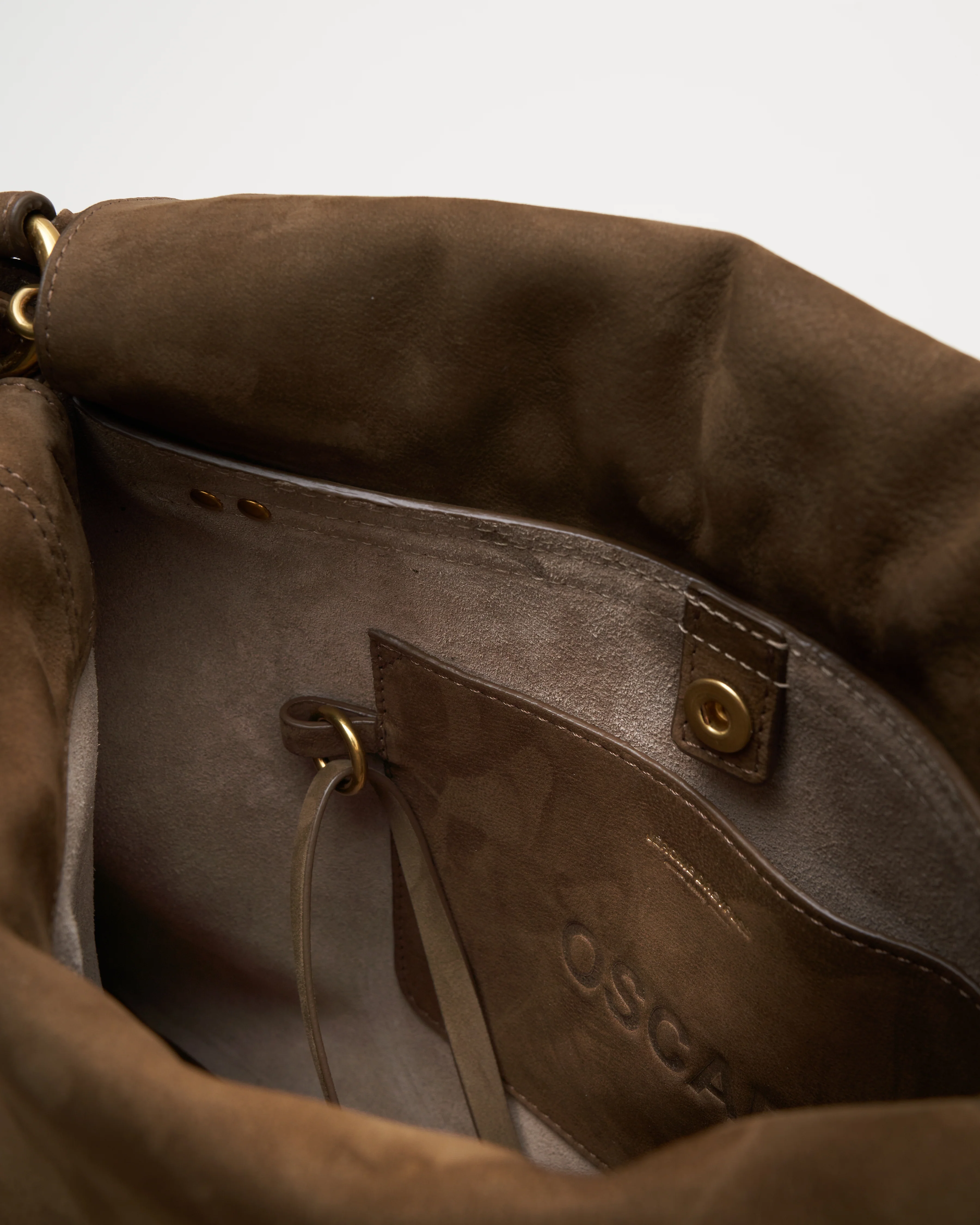 oscar goatskin nubuck bag - kaki - Image 5