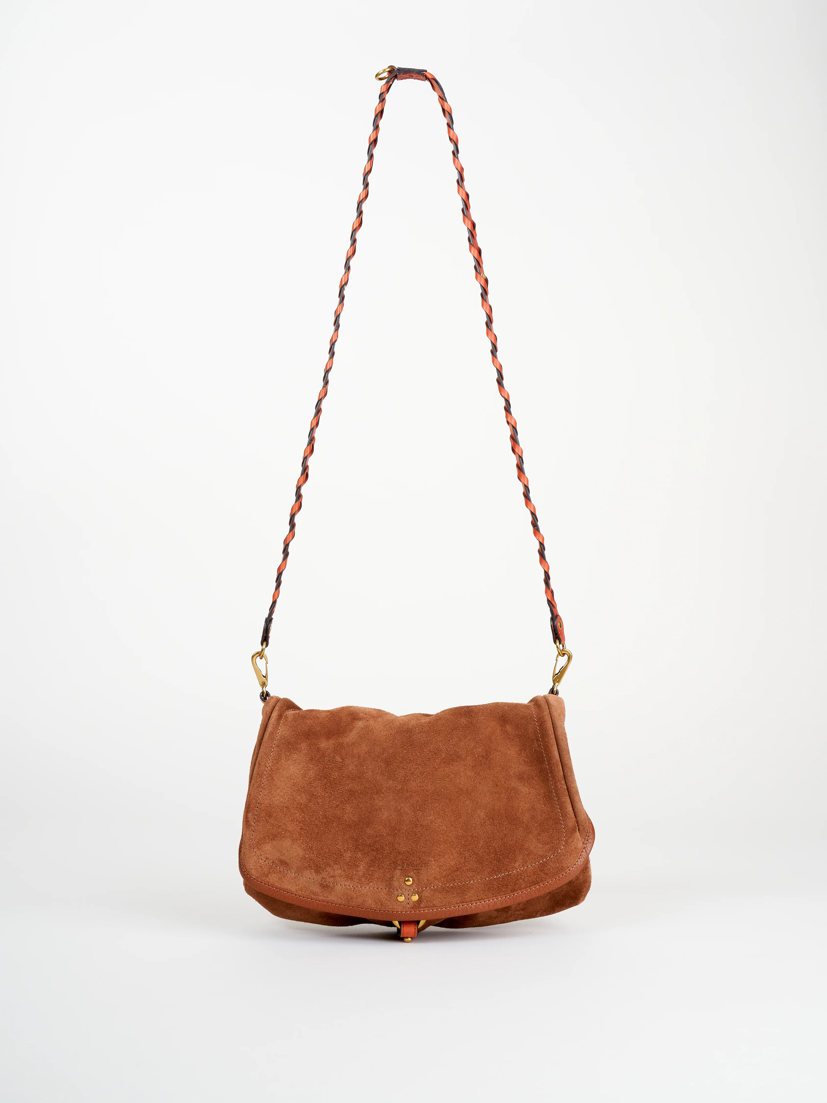 split suede shoulder bag - tabac