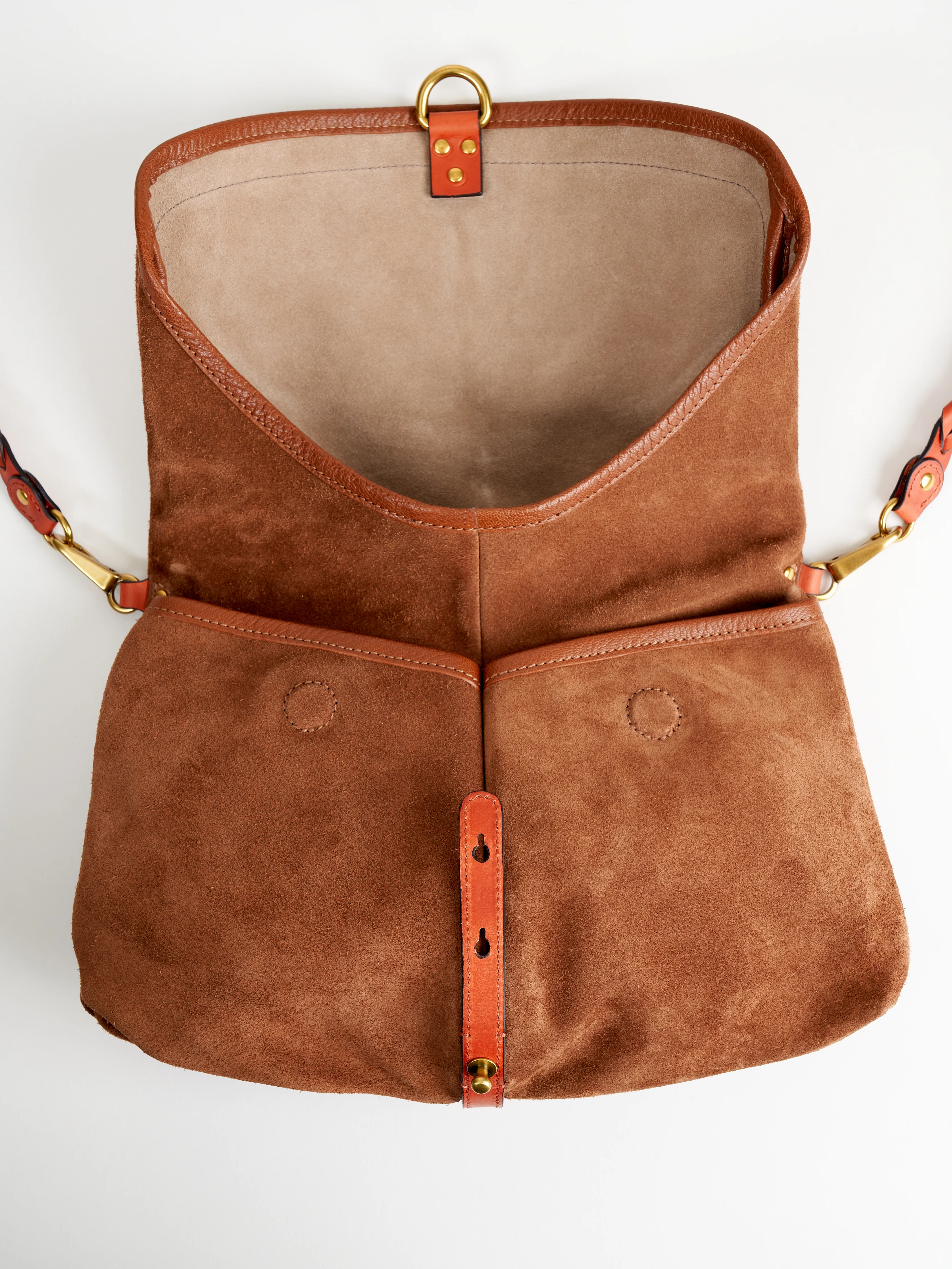 split suede shoulder bag - tabac - Image 4