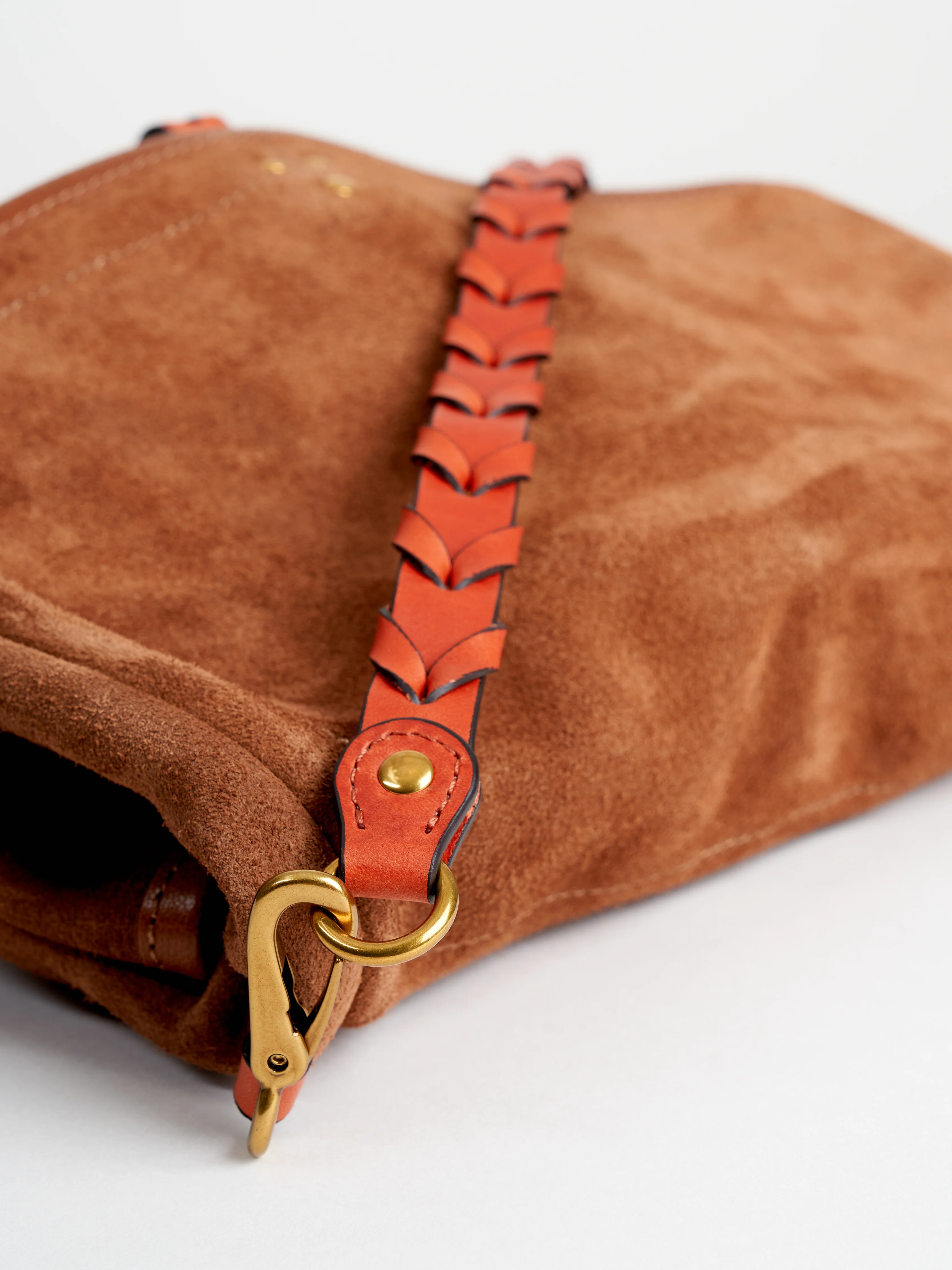 split suede shoulder bag - tabac - Image 6