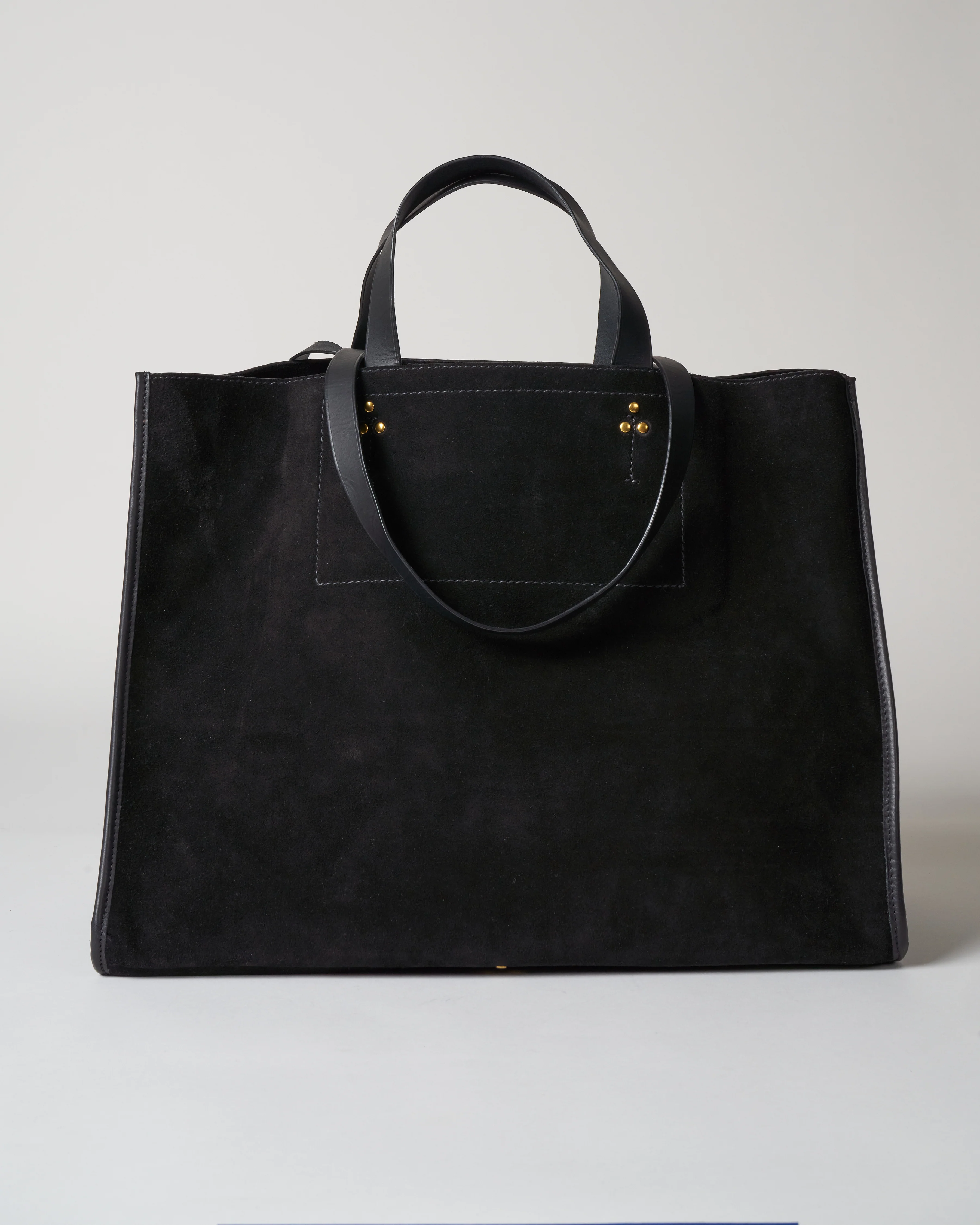 split suede tote - noir - Image 2