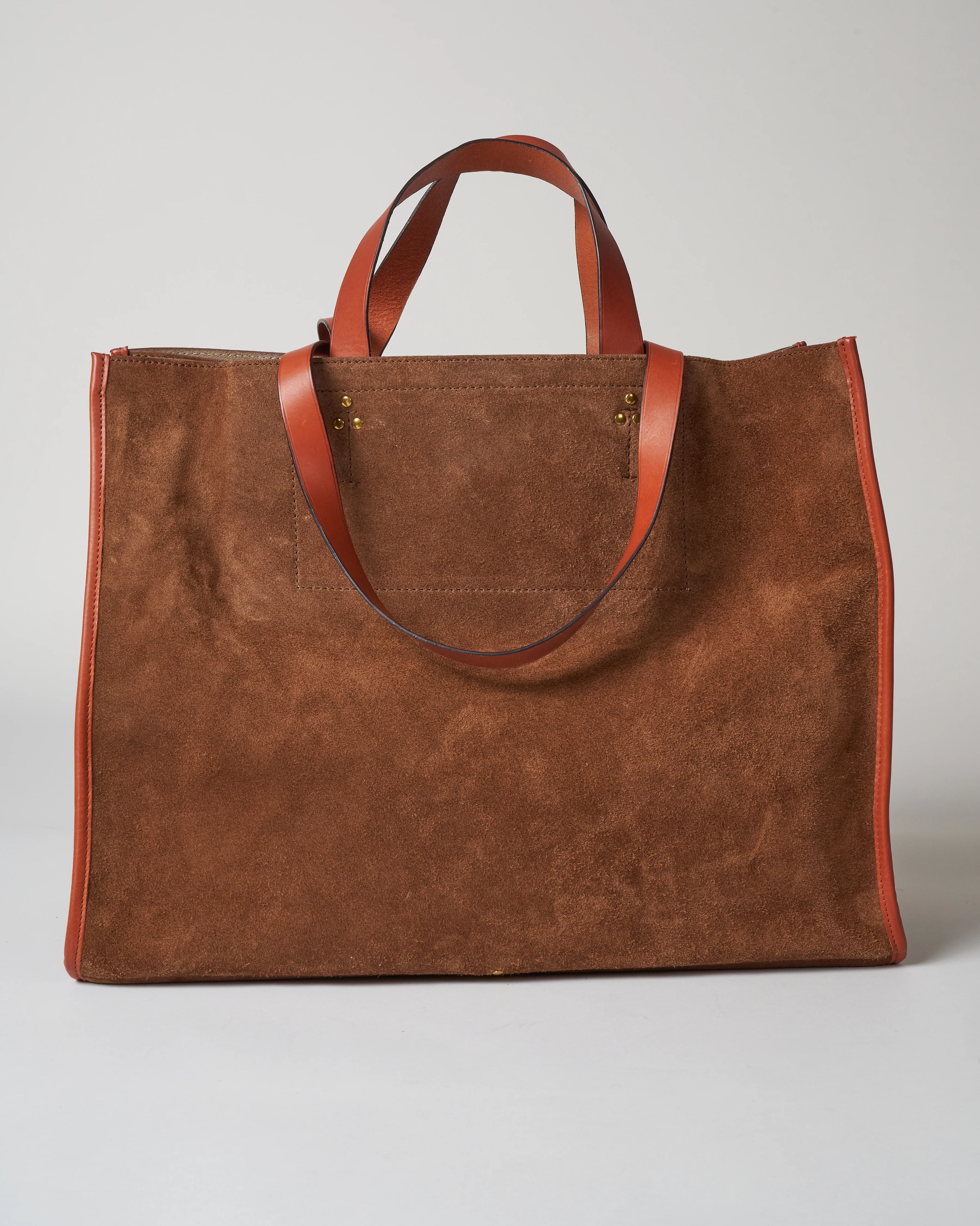 split suede tote - tabac - Image 2