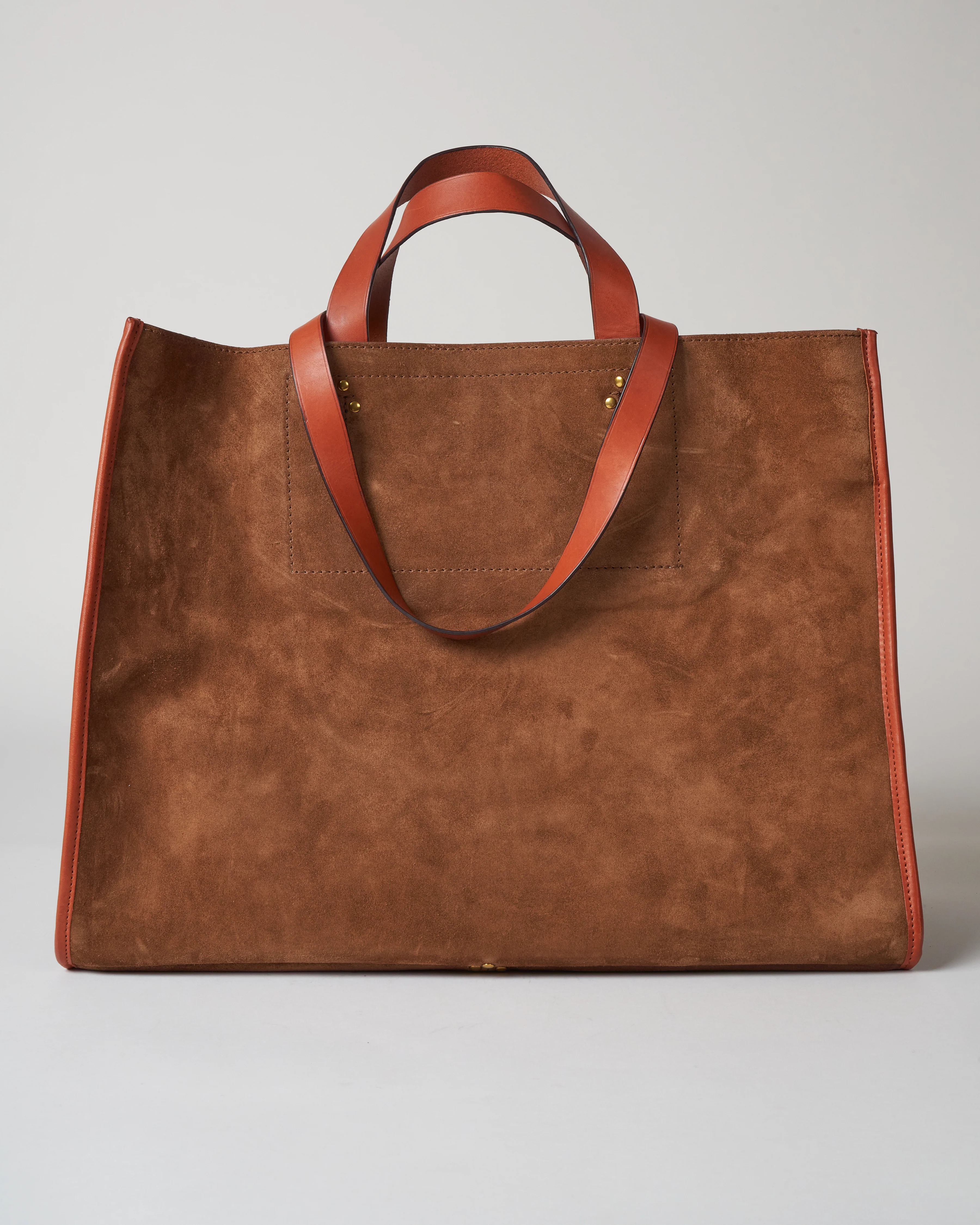 split suede tote - tabac - Image 4