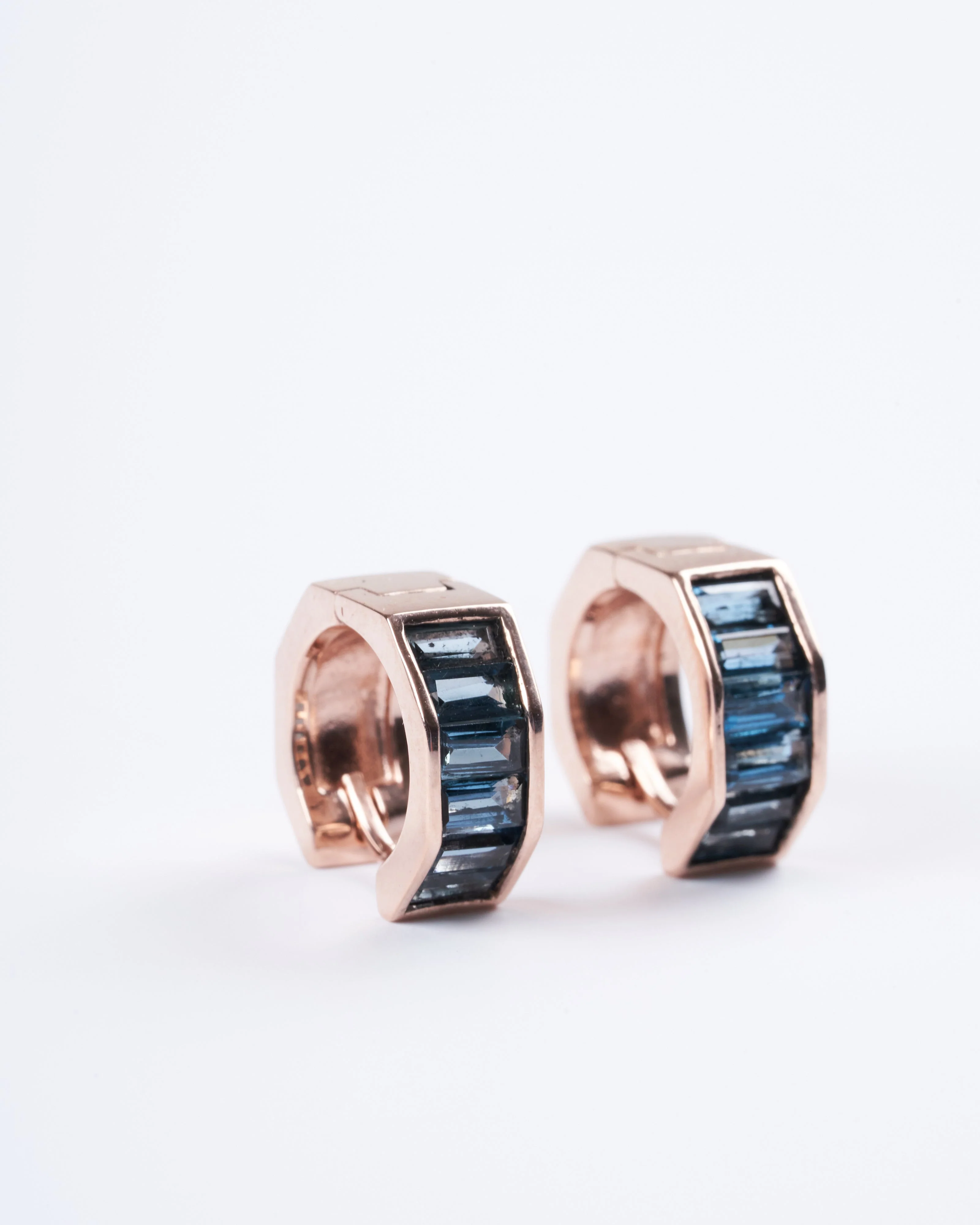 otto huggies with london blue topaz in rose gold - blue - Image 2