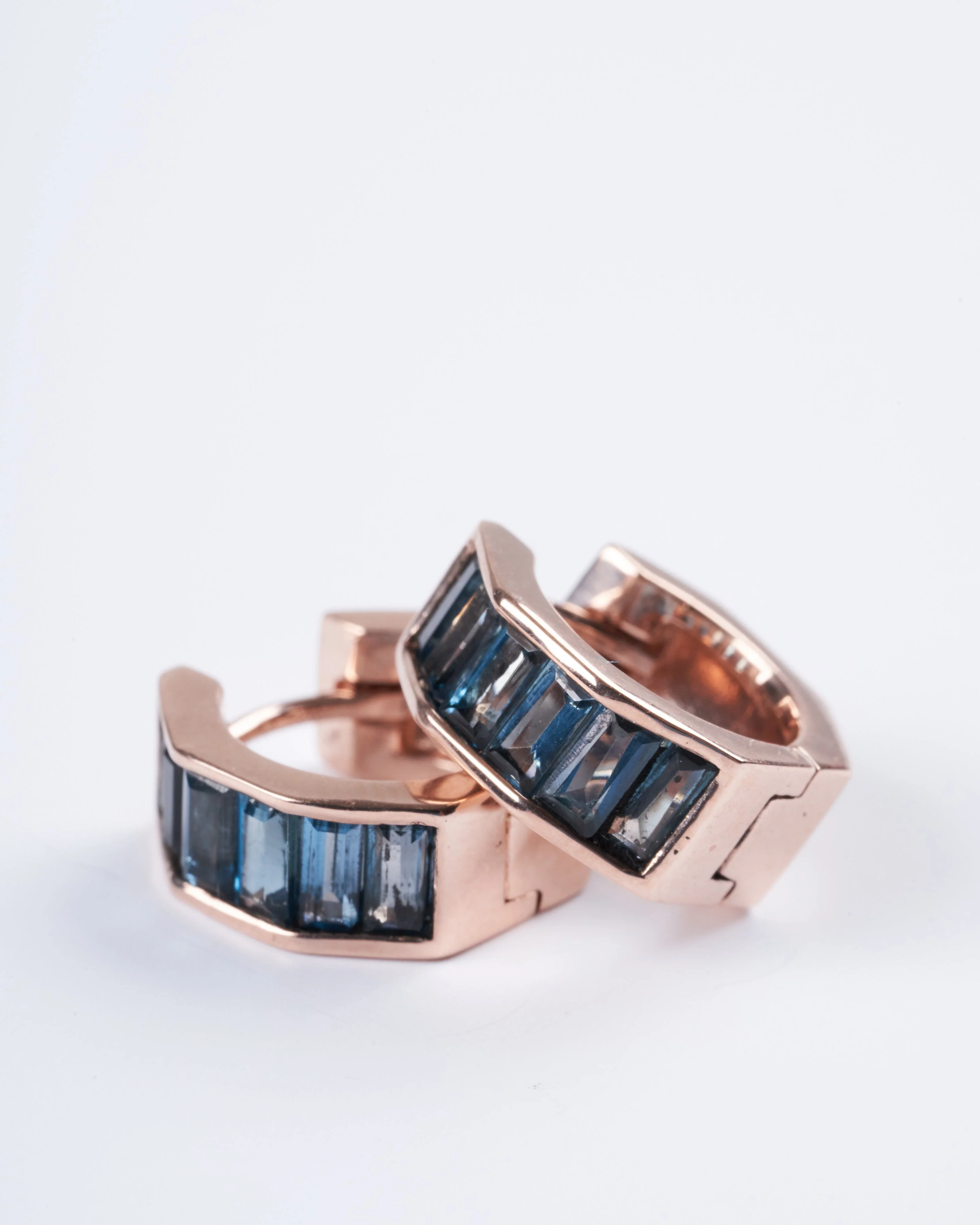 otto huggies with london blue topaz in rose gold - blue - Image 4