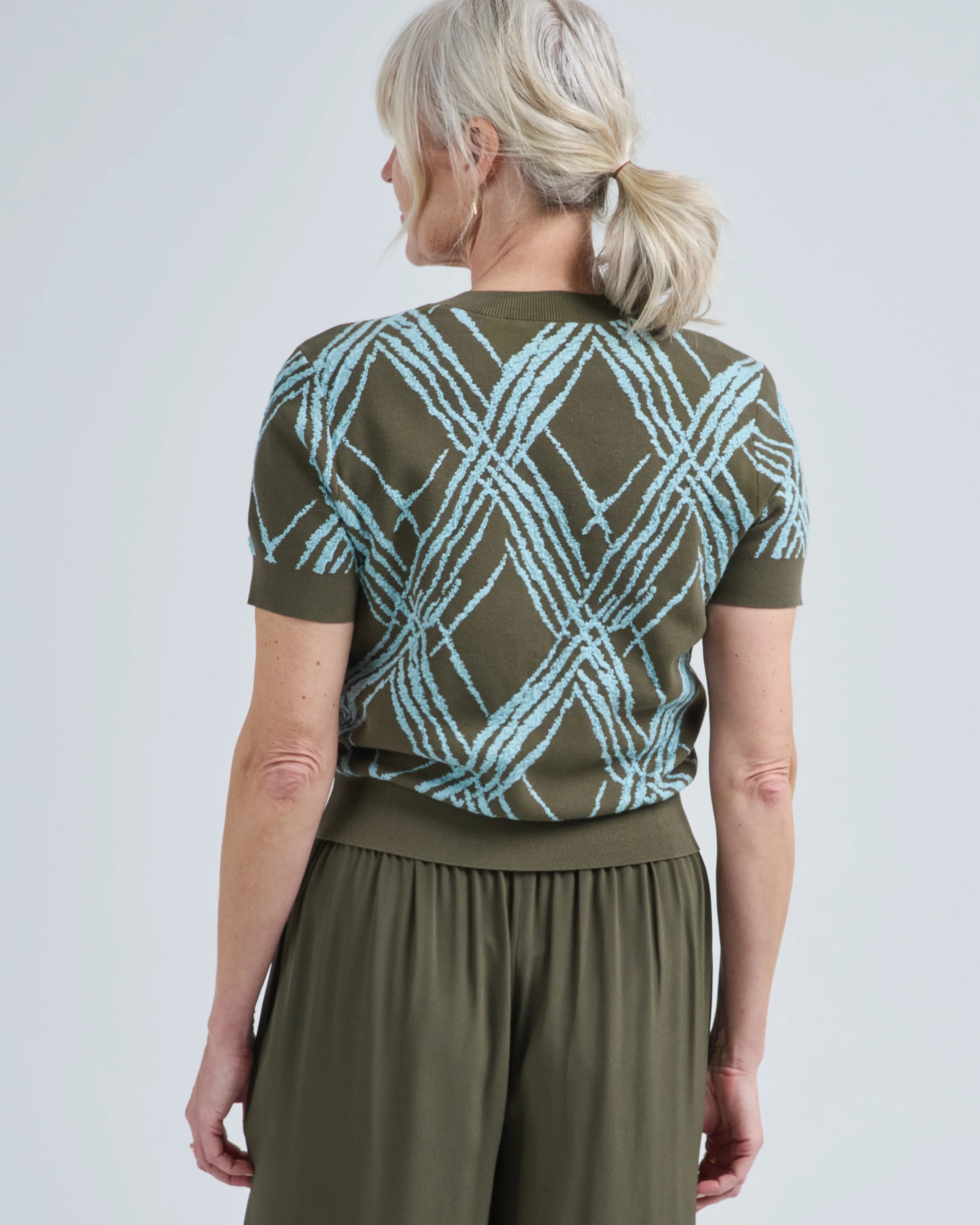 ain check knit cardigan - Image 4