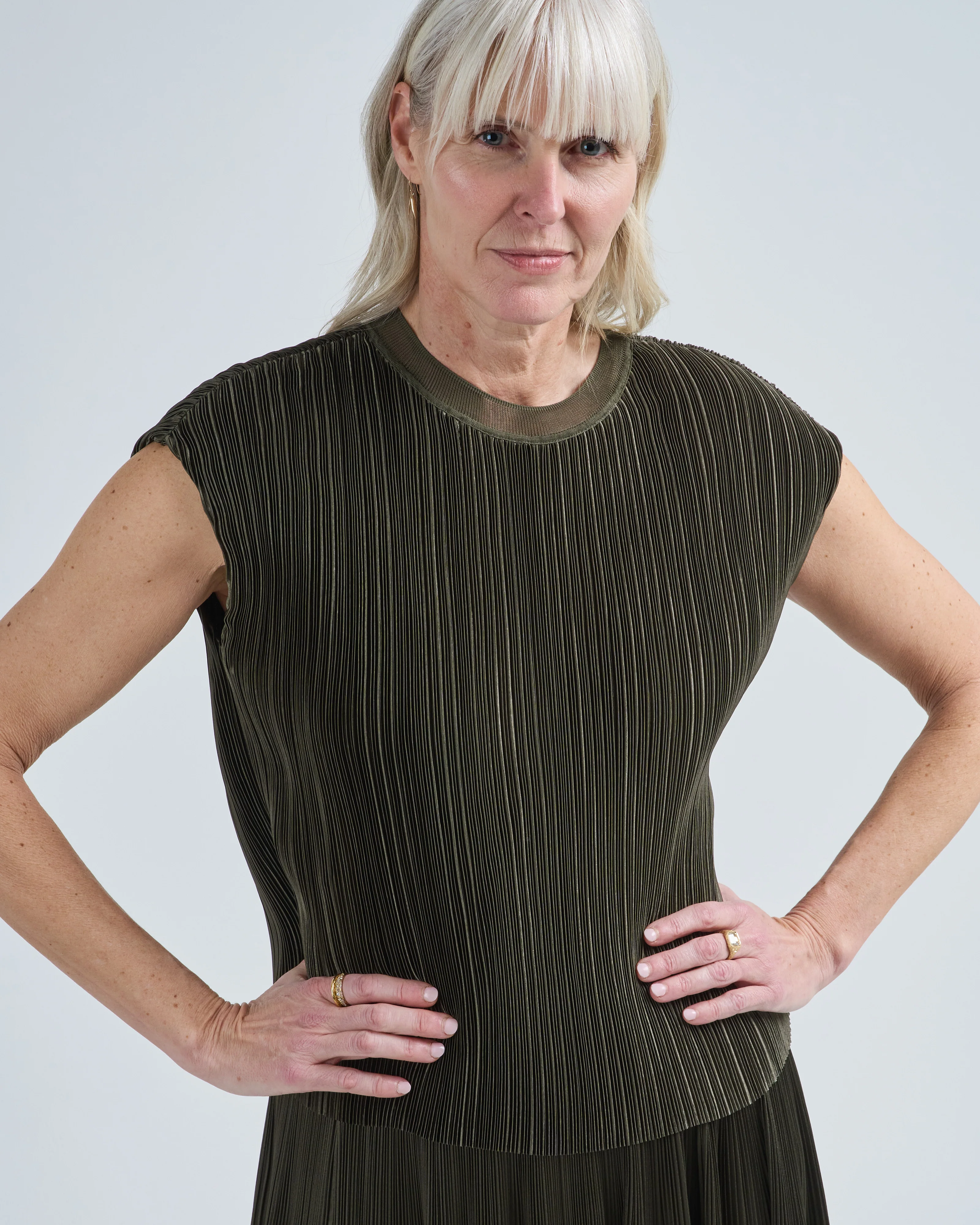 cedre pleated satin top - Image 5