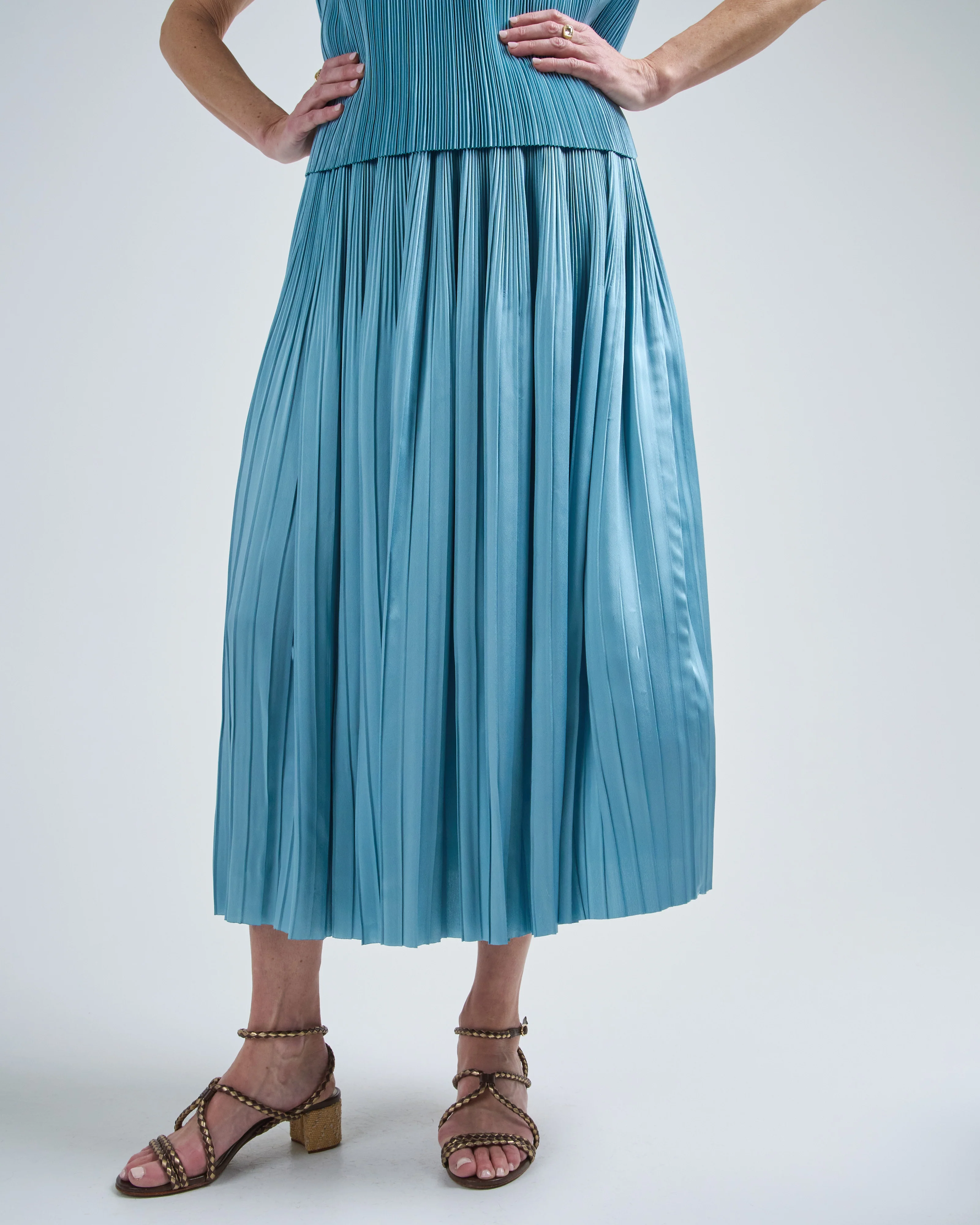 rabat pleated satin skirt