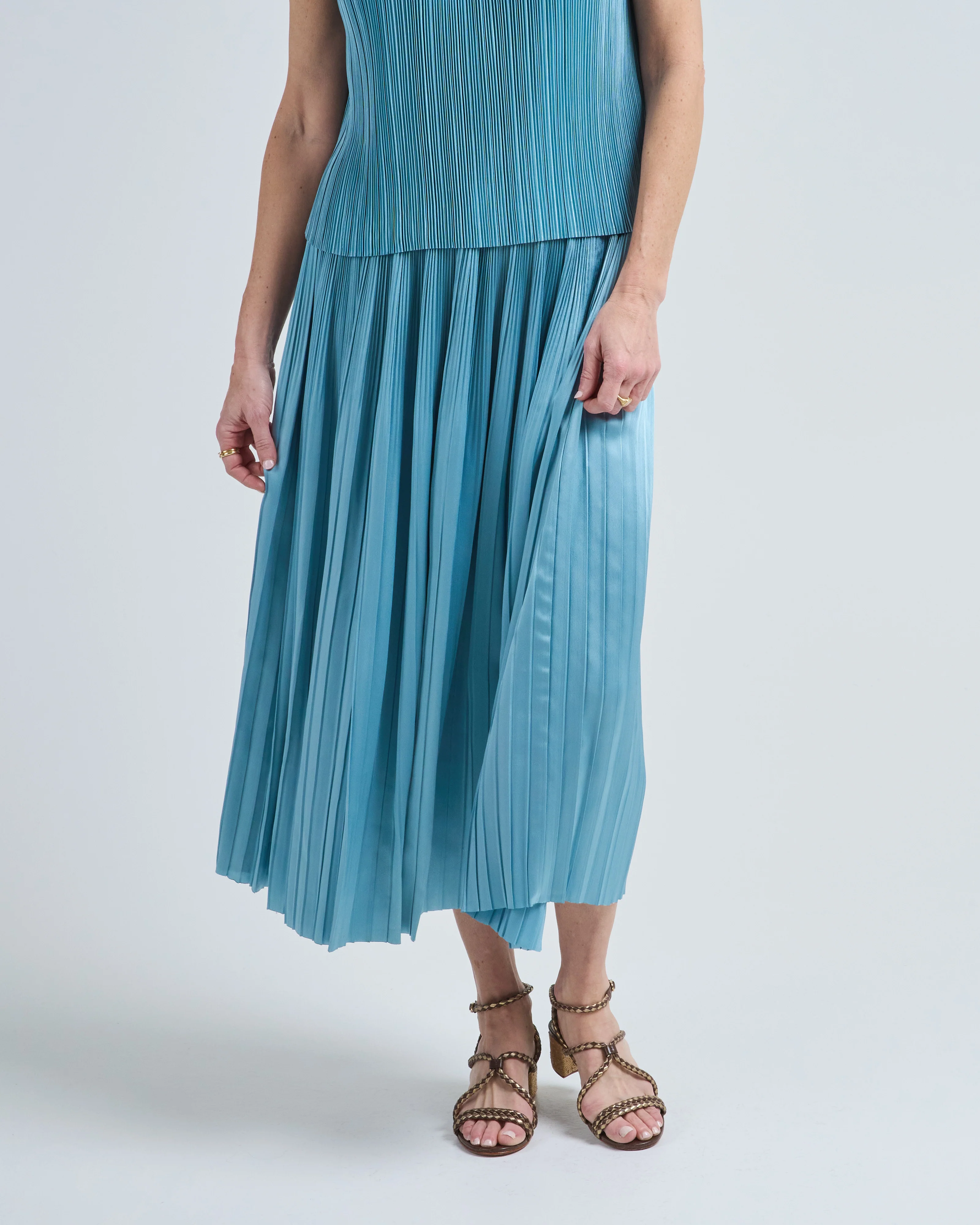 rabat pleated satin skirt - Image 3