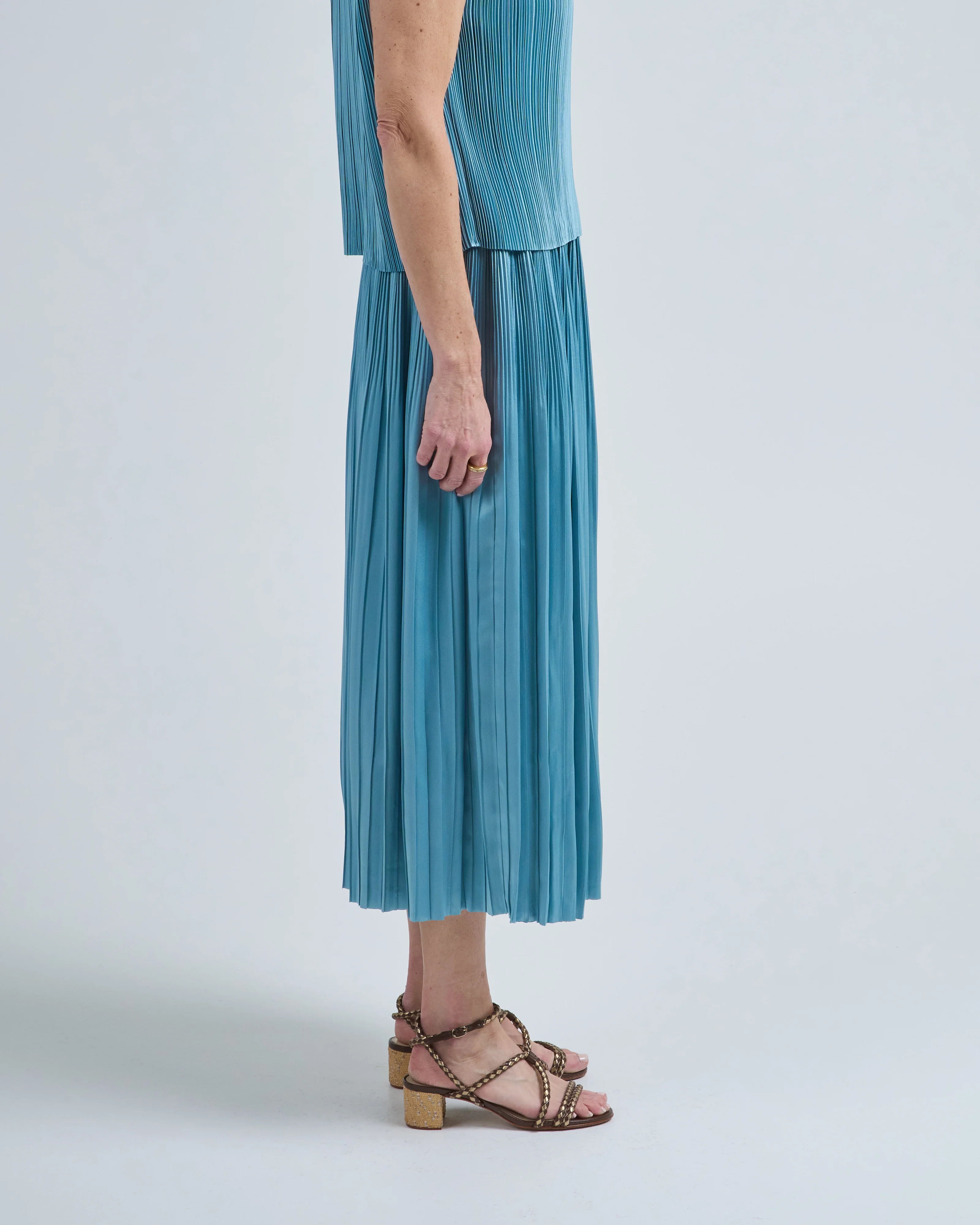rabat pleated satin skirt - Image 4