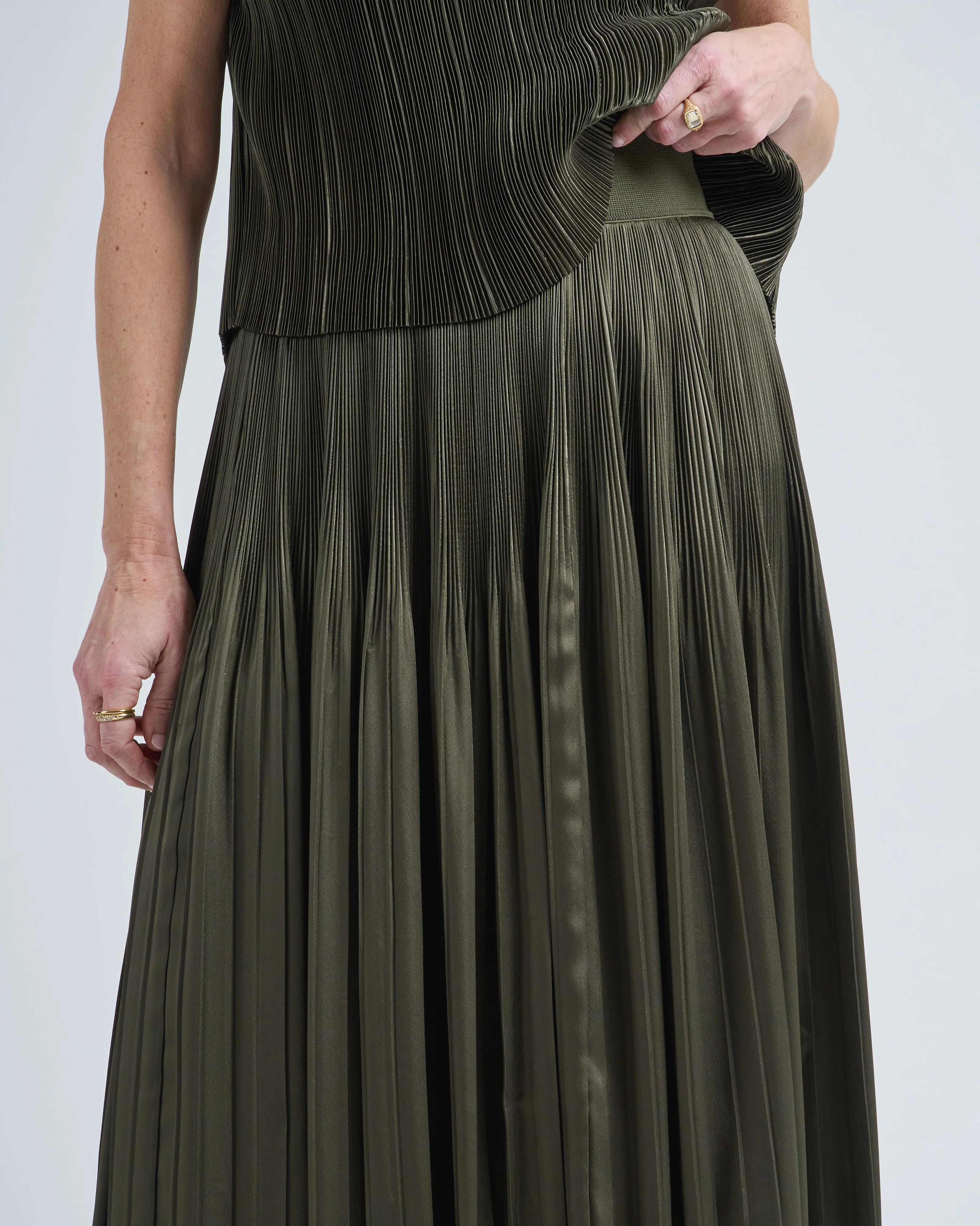 rabat pleated satin skirt - Image 2