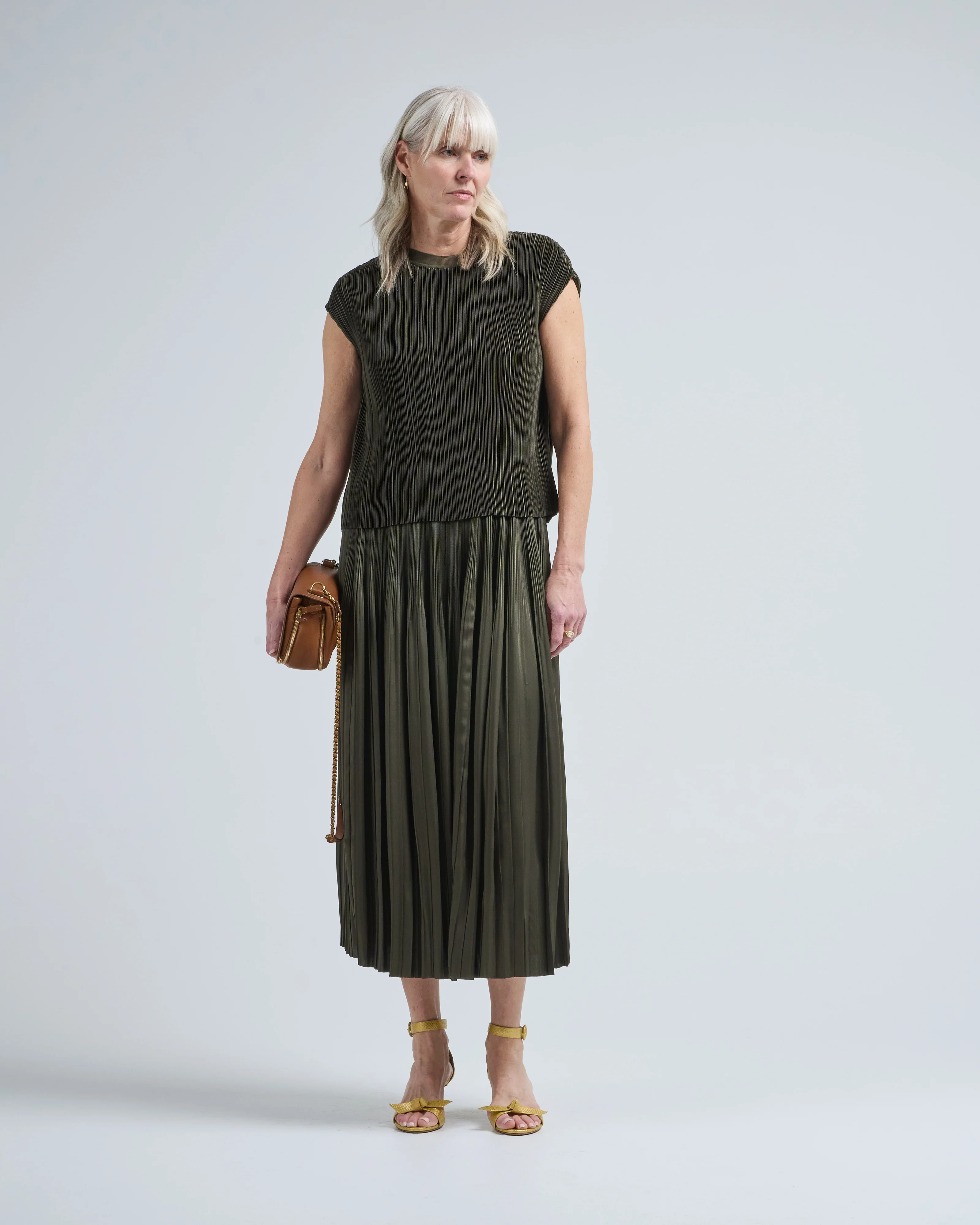 rabat pleated satin skirt - Image 3