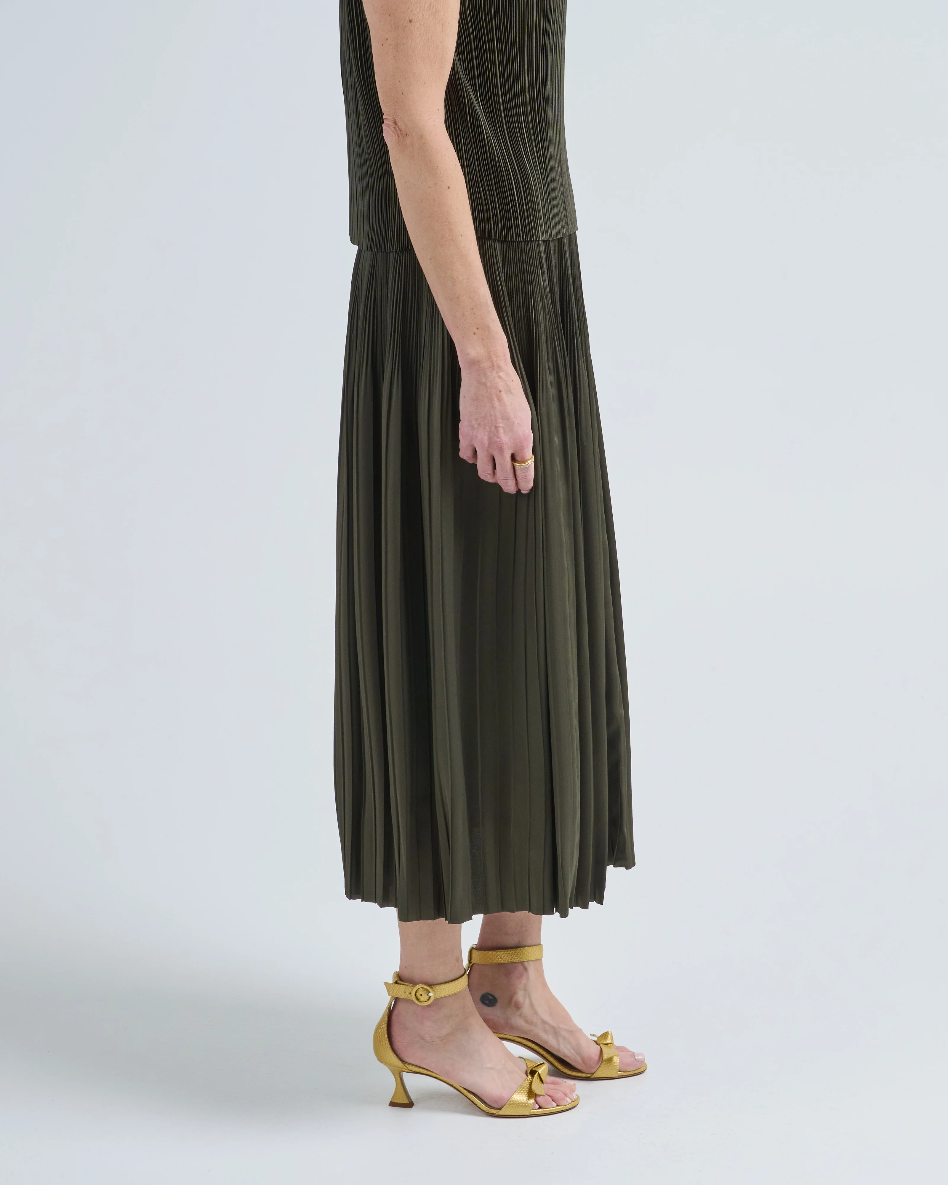 rabat pleated satin skirt - Image 4