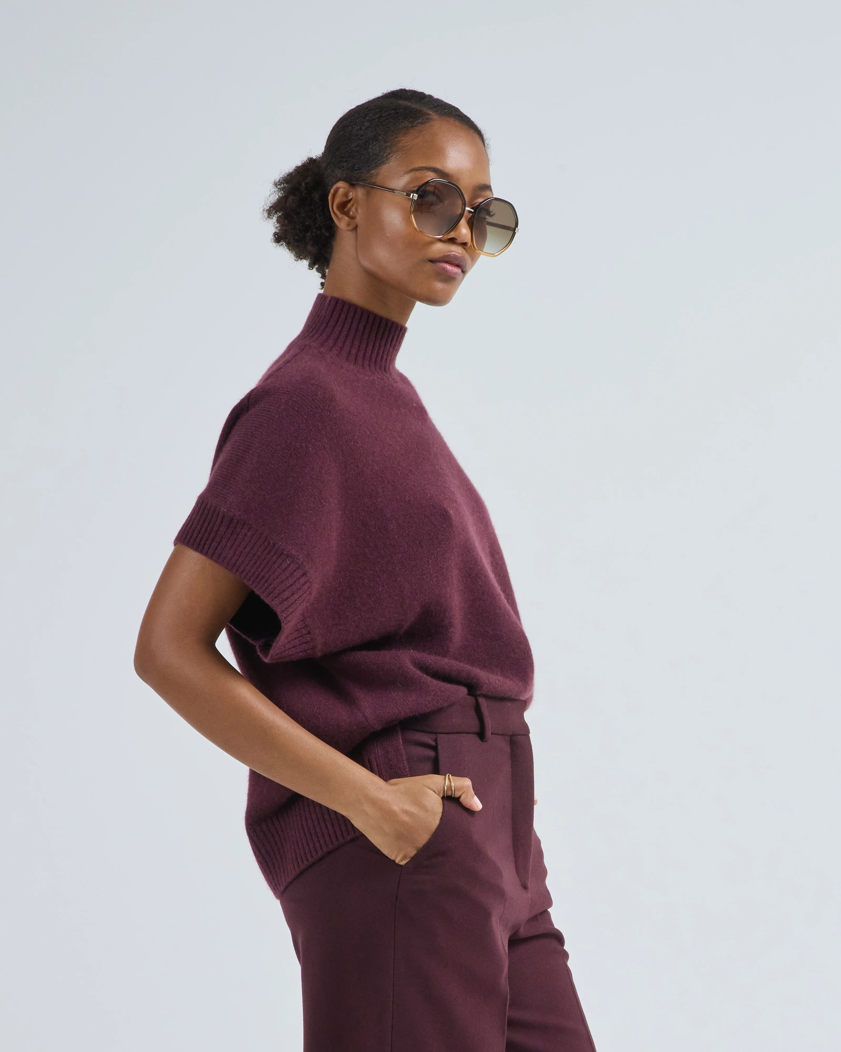 short sleeve cashmere sweater - Image 2