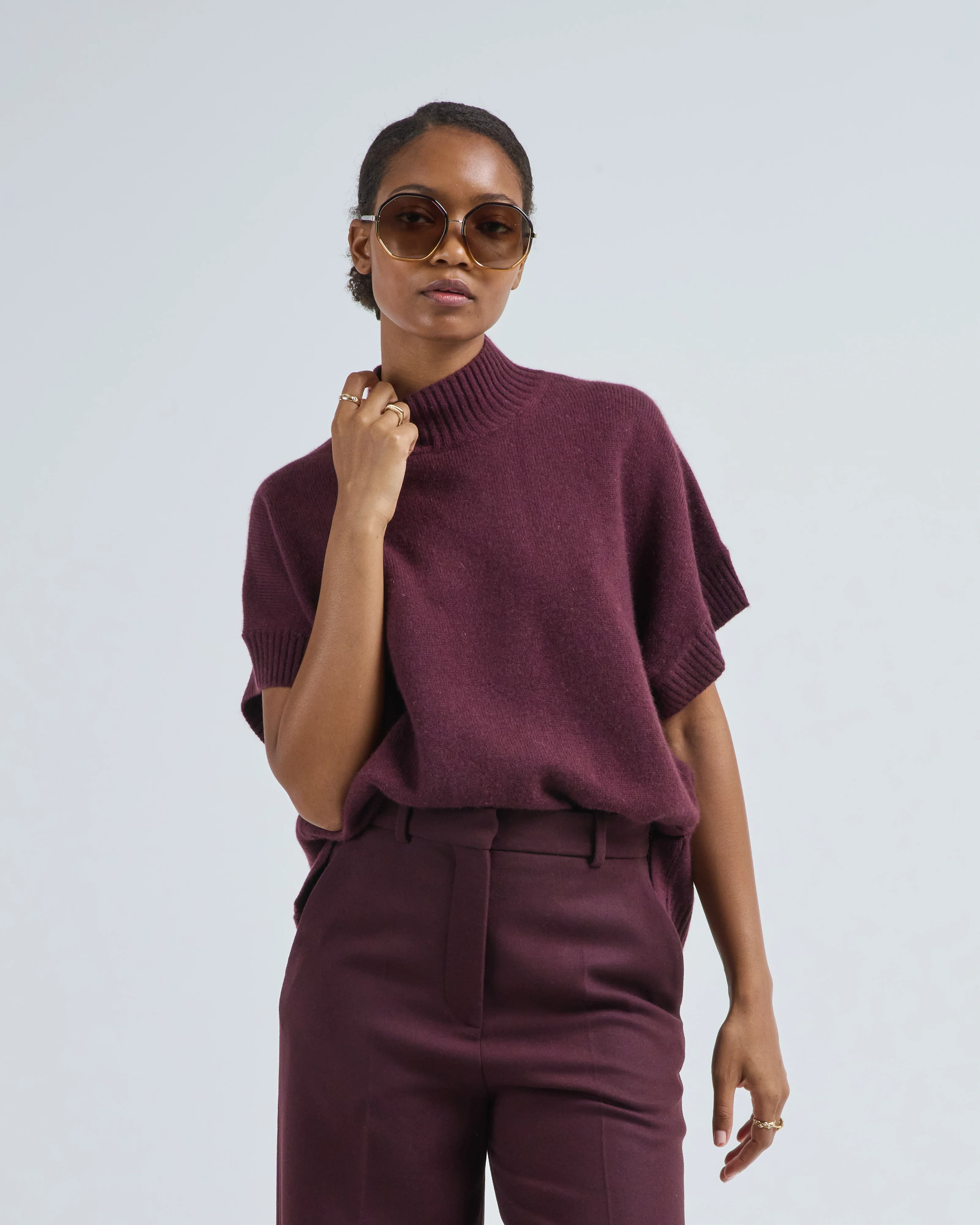 short sleeve cashmere sweater - Image 3