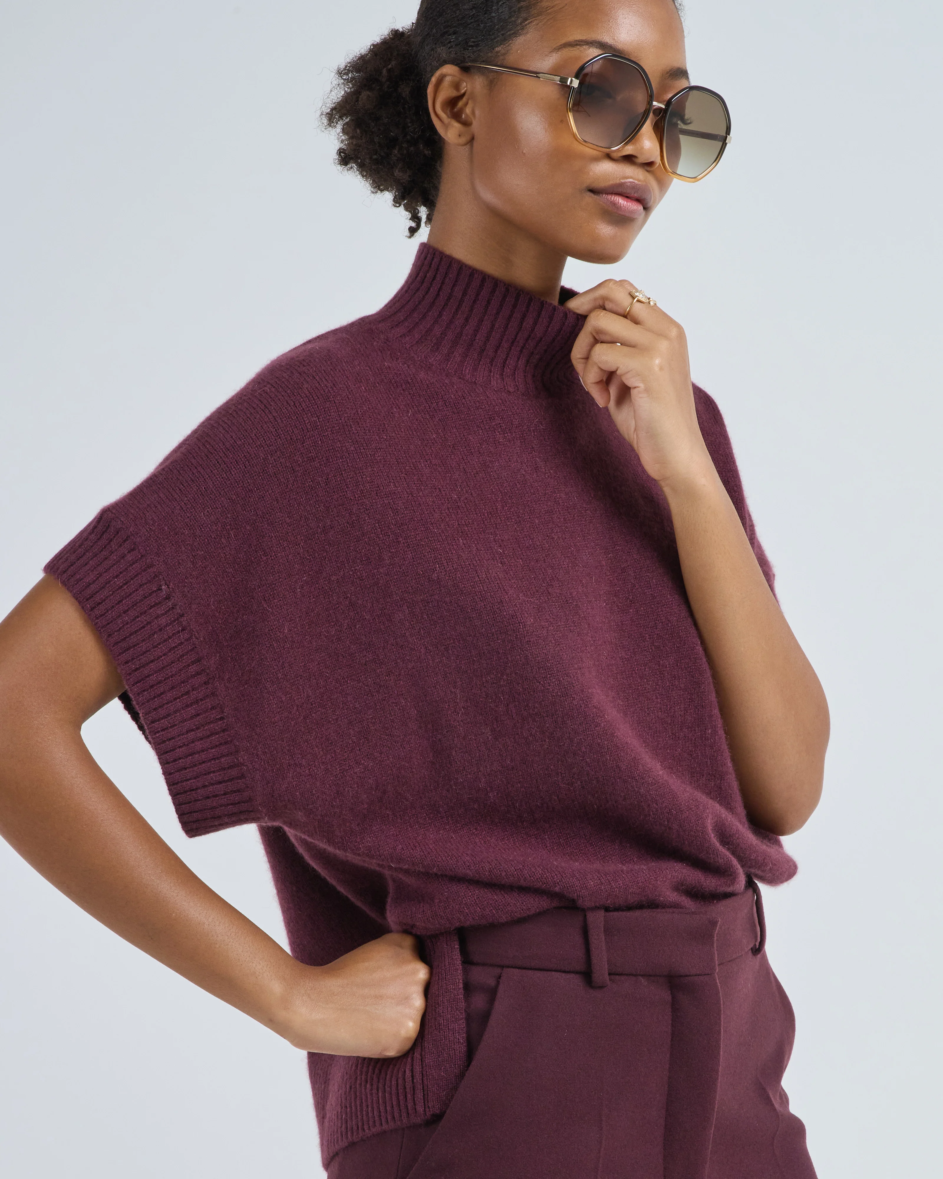 short sleeve cashmere sweater - Image 5