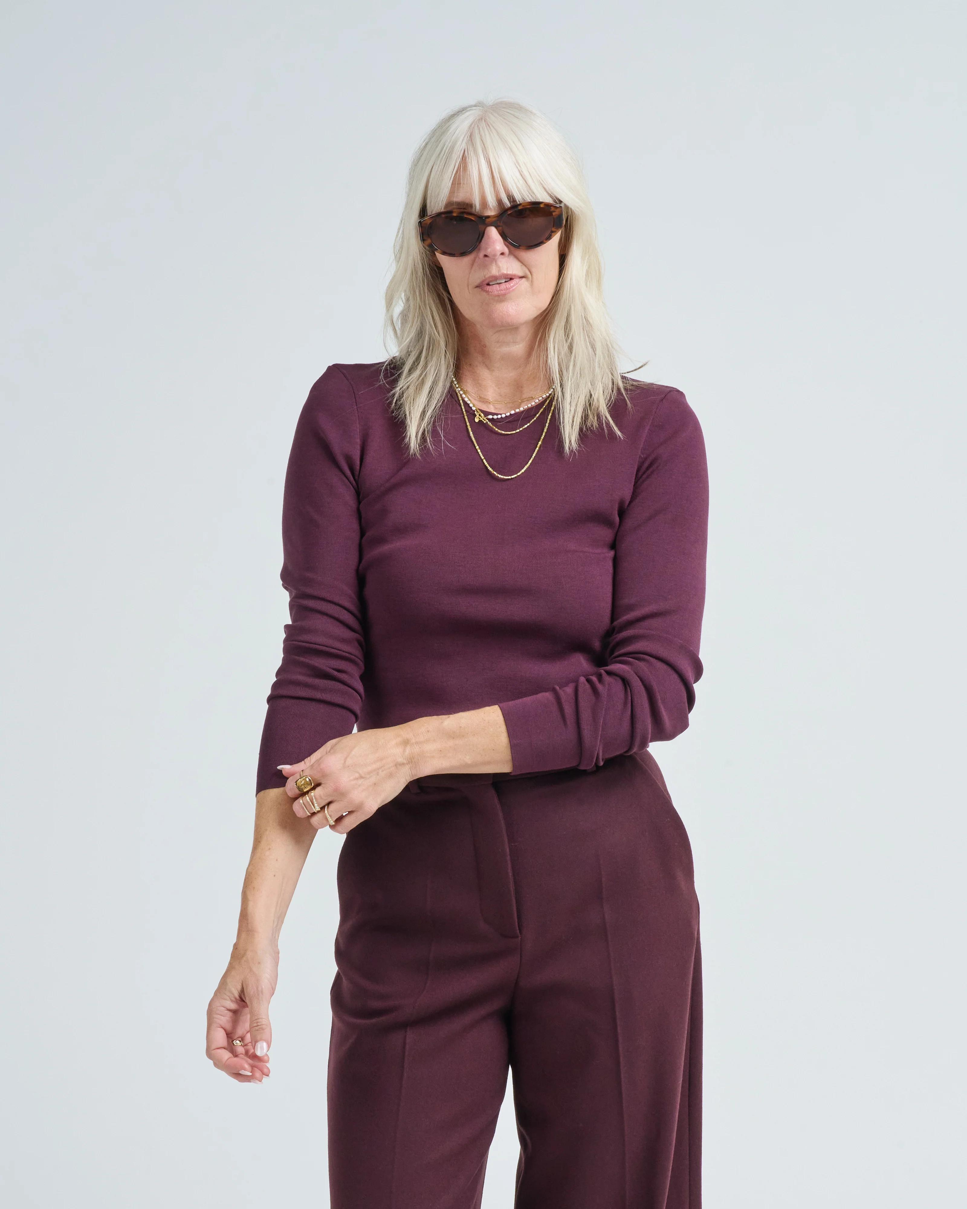 silk round neck sweater - Image 2