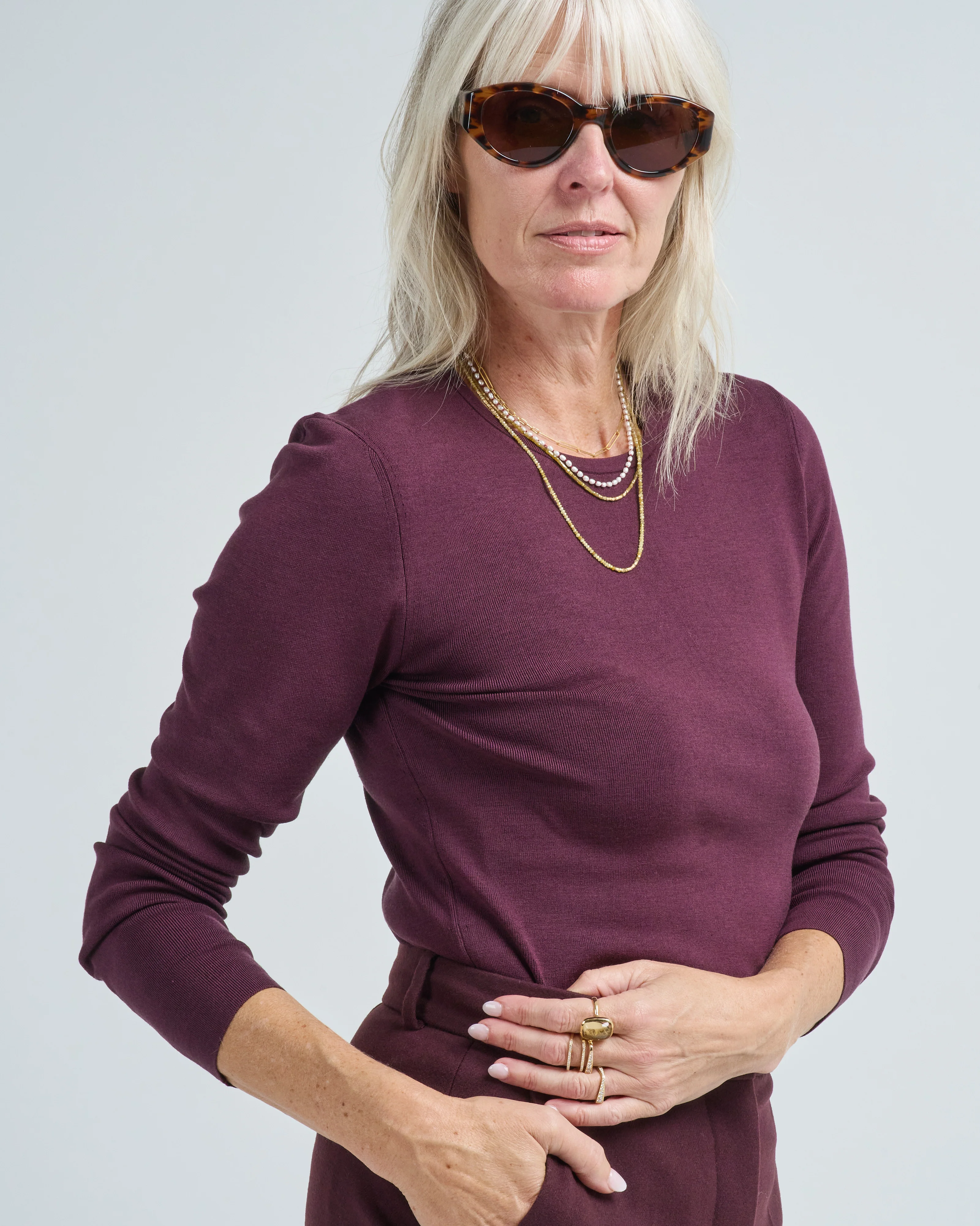 silk round neck sweater - Image 5