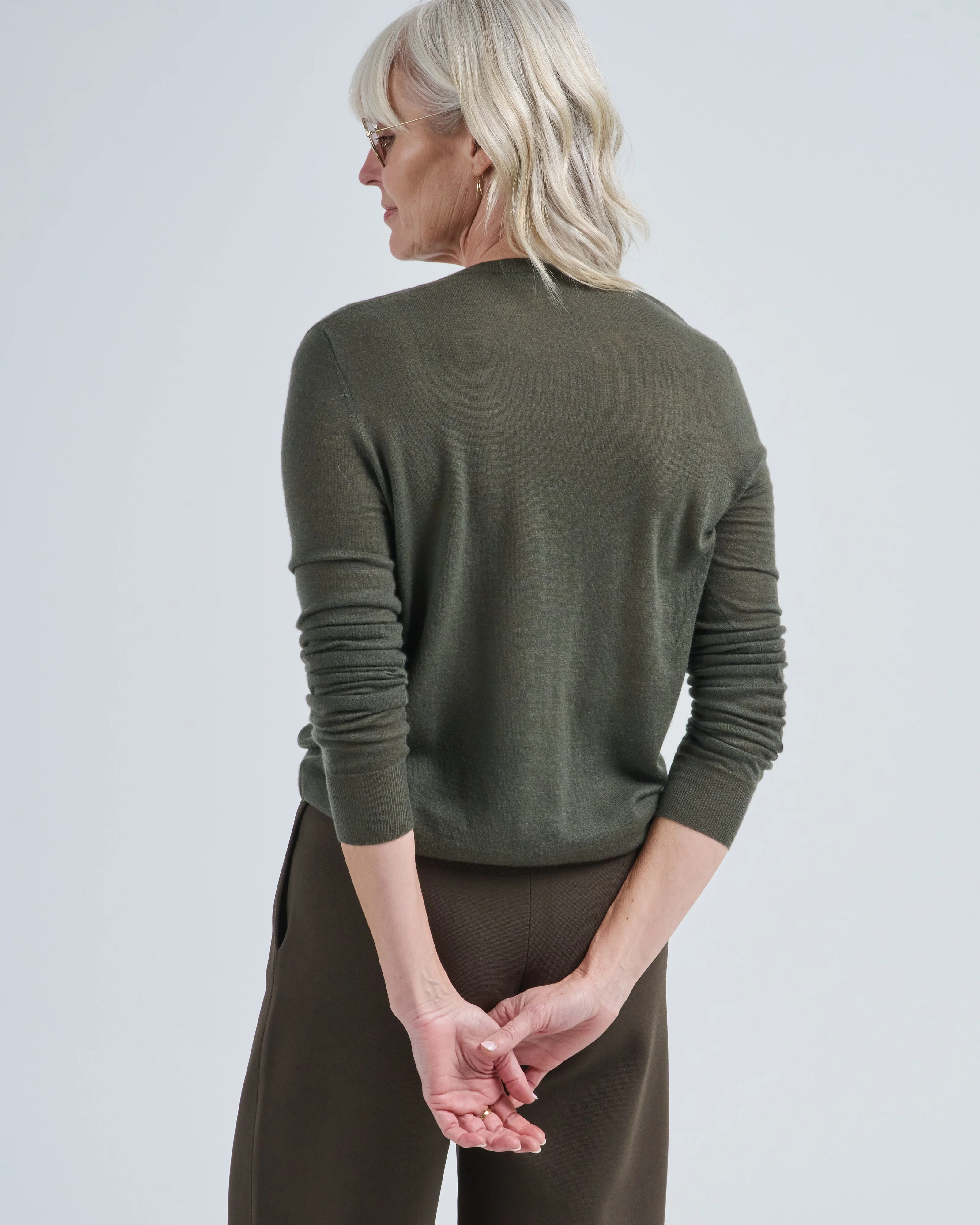 v neck long sleeve cashair sweater - Image 4