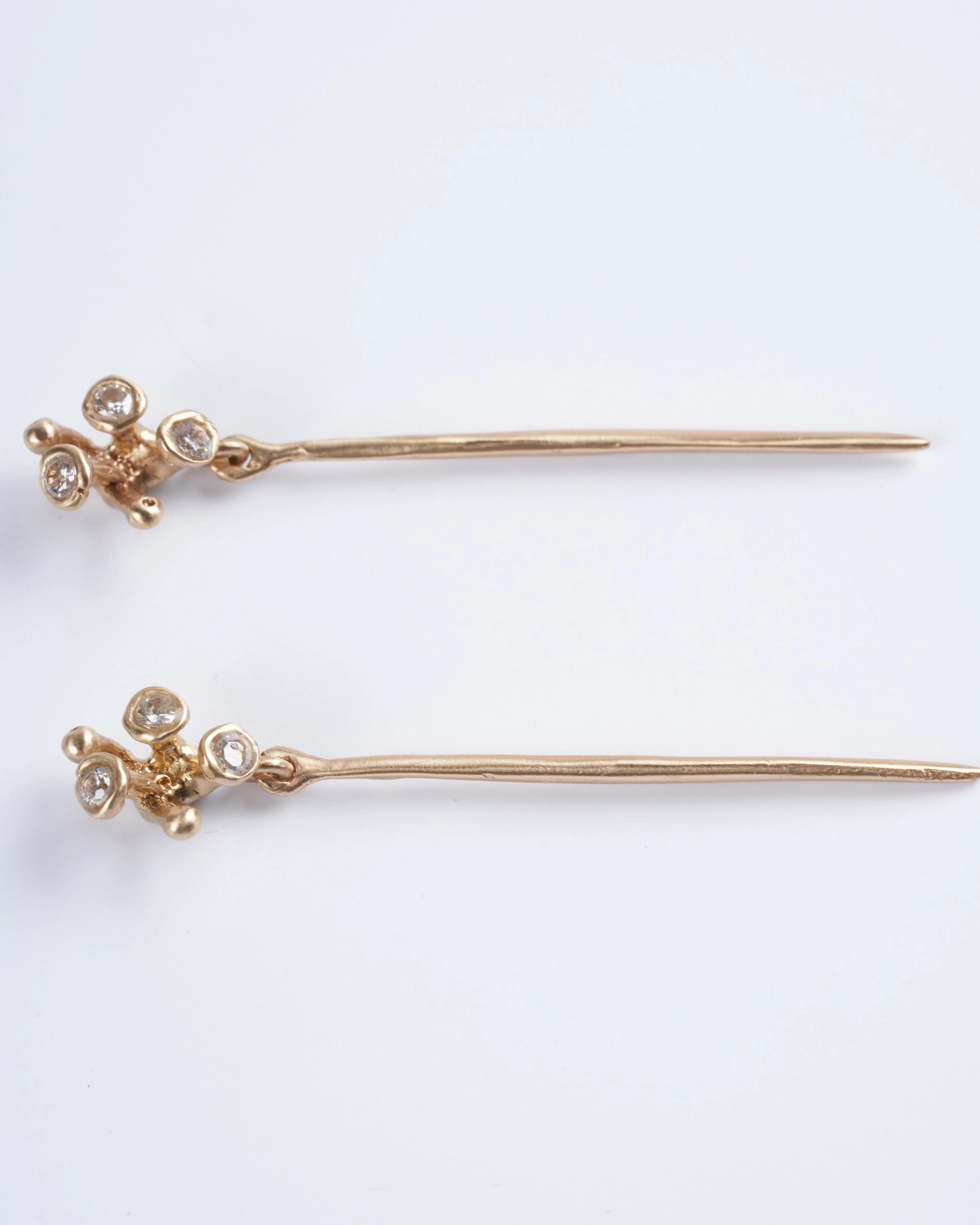 blossom bronze needle earring - bronze - Image 2