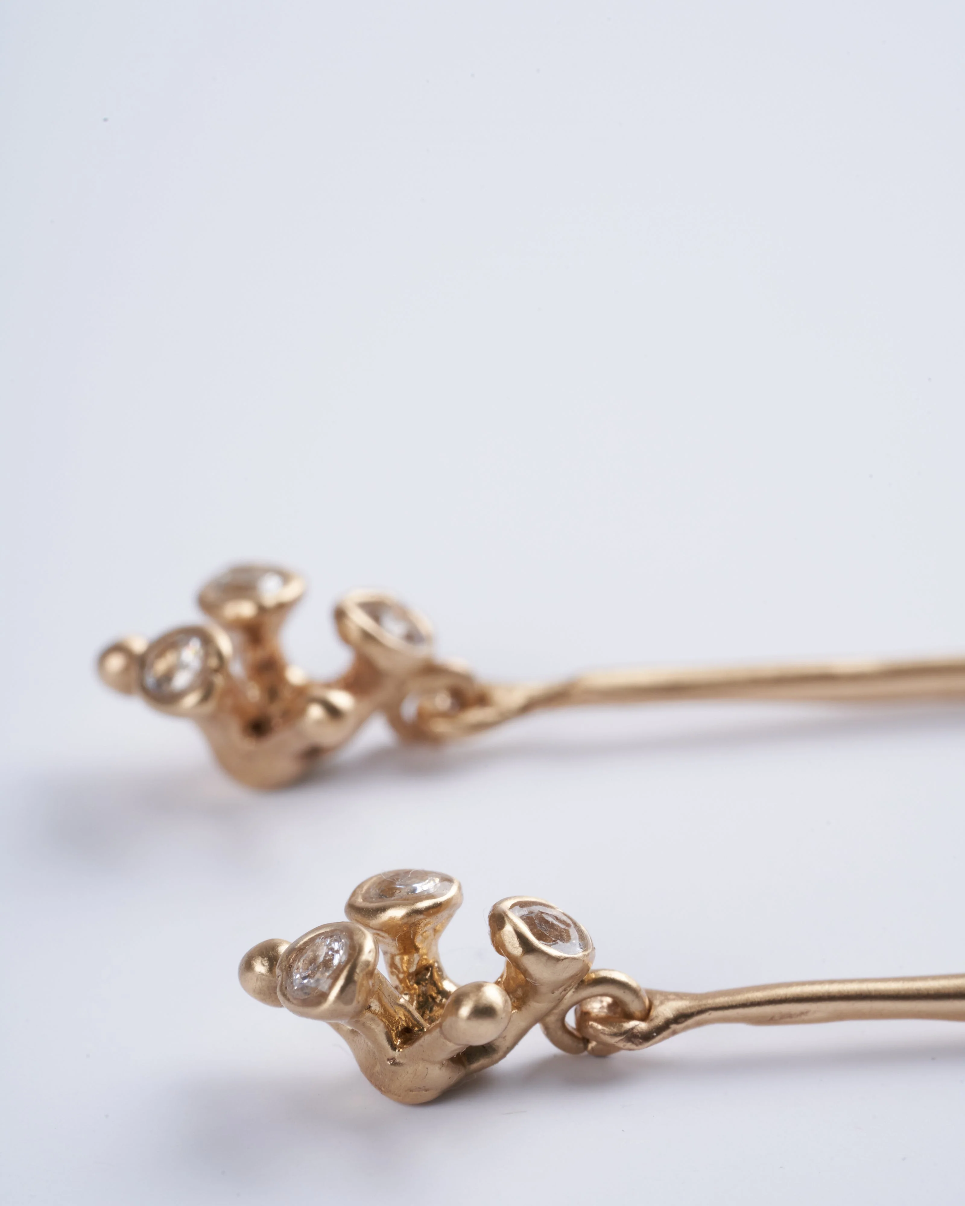 blossom bronze needle earring - bronze - Image 3