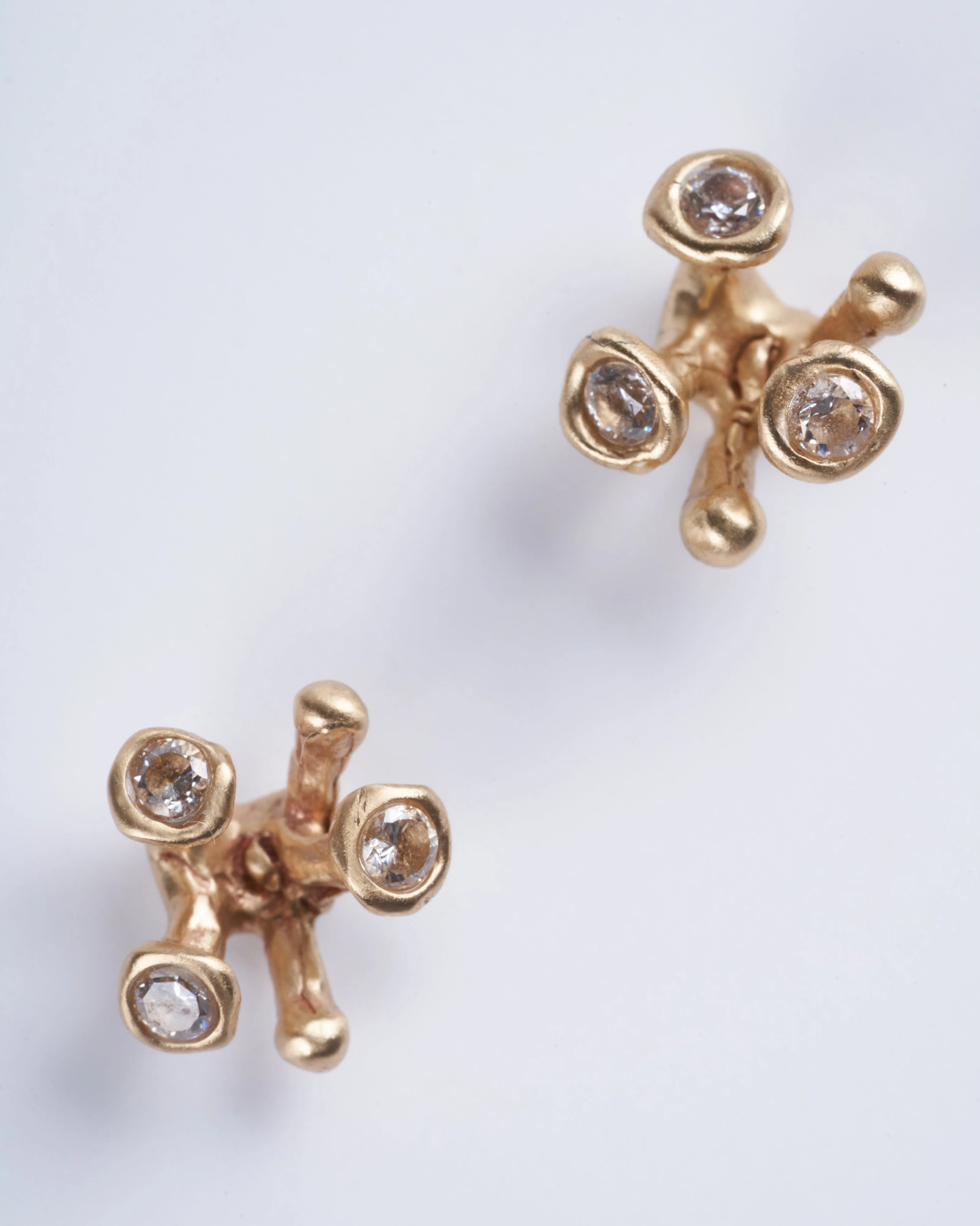 blossom bronze post earrings - Image 3