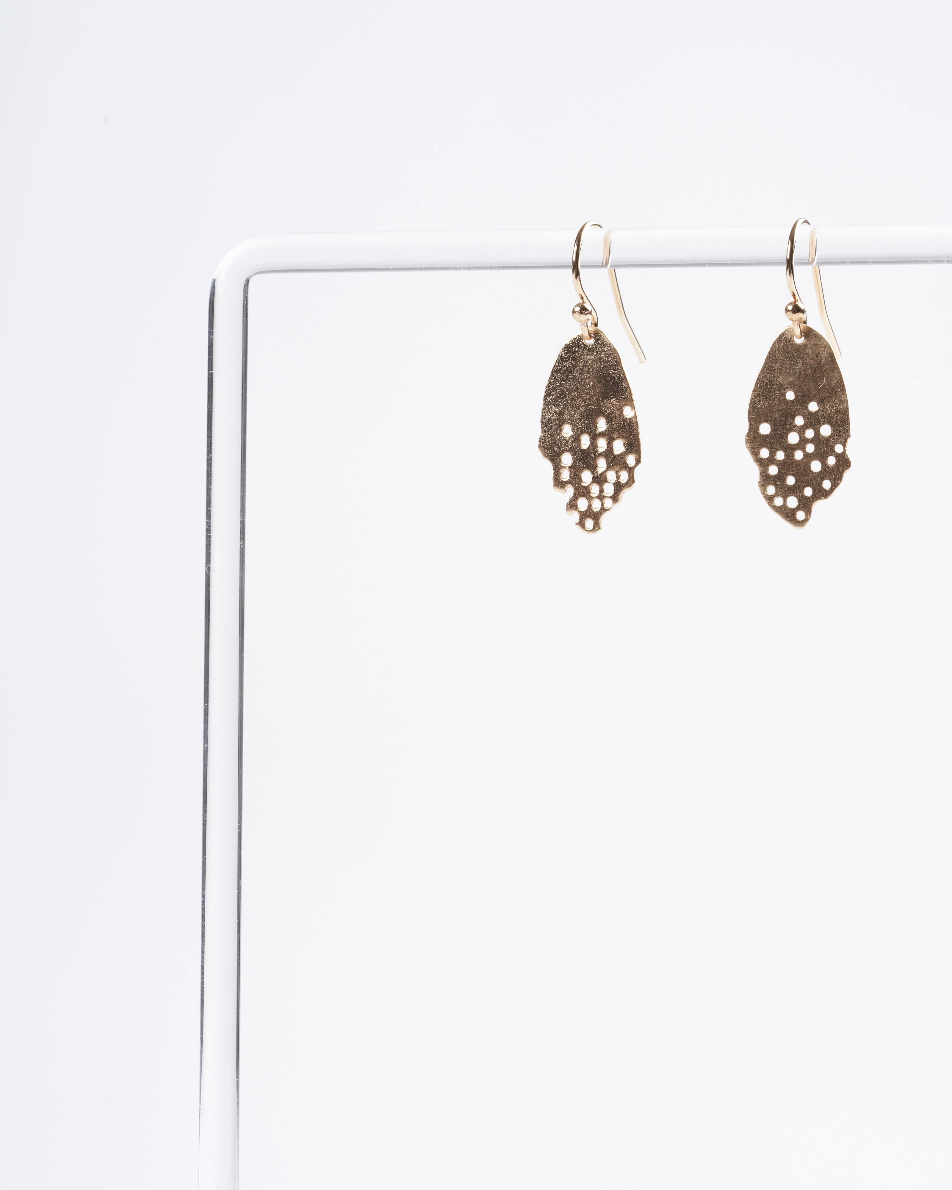 bronze petit leaf earrings - Image 2