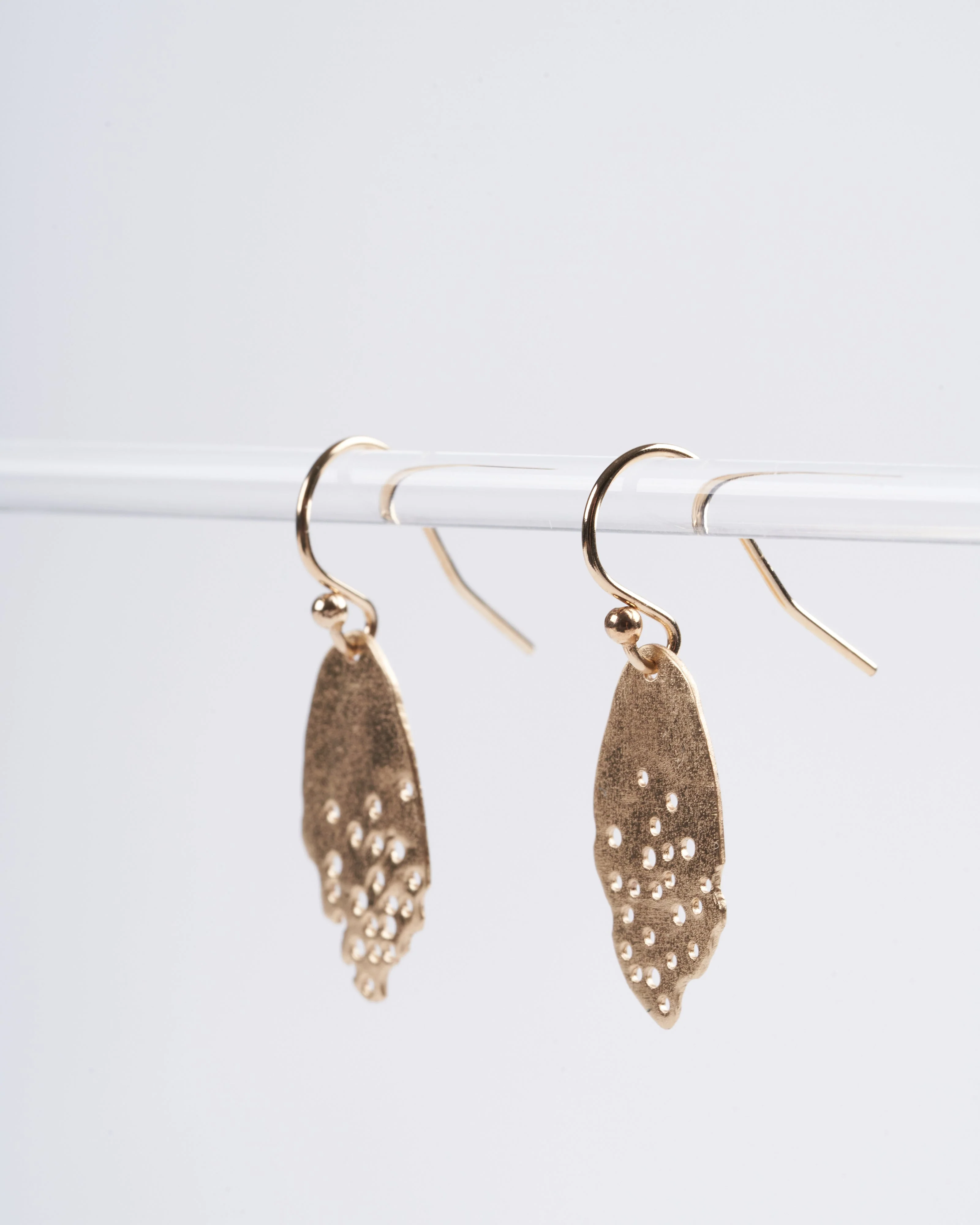 bronze petit leaf earrings - Image 3