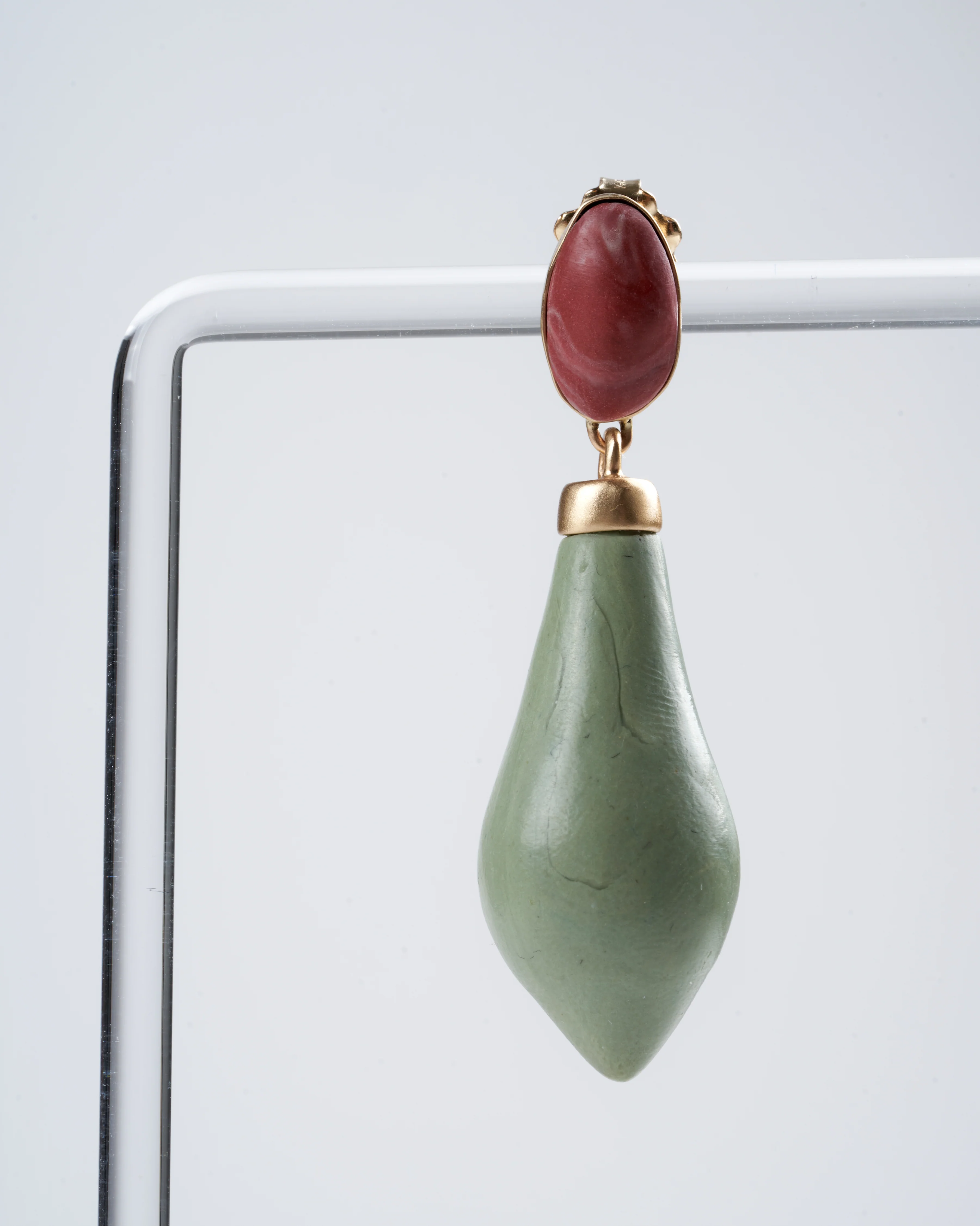 carnival moss carnelian clay earring - green - Image 2