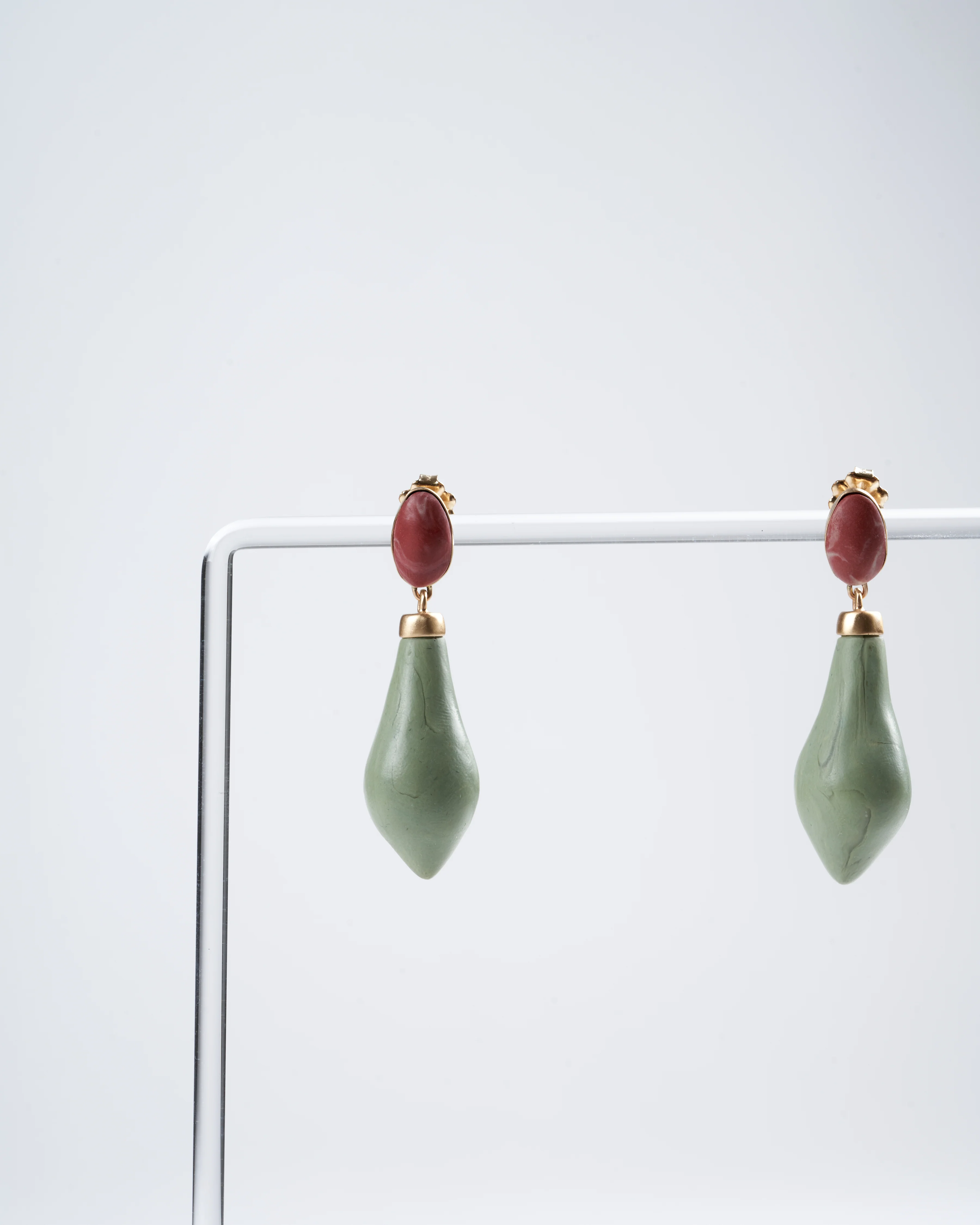 carnival moss carnelian clay earring - green - Image 4