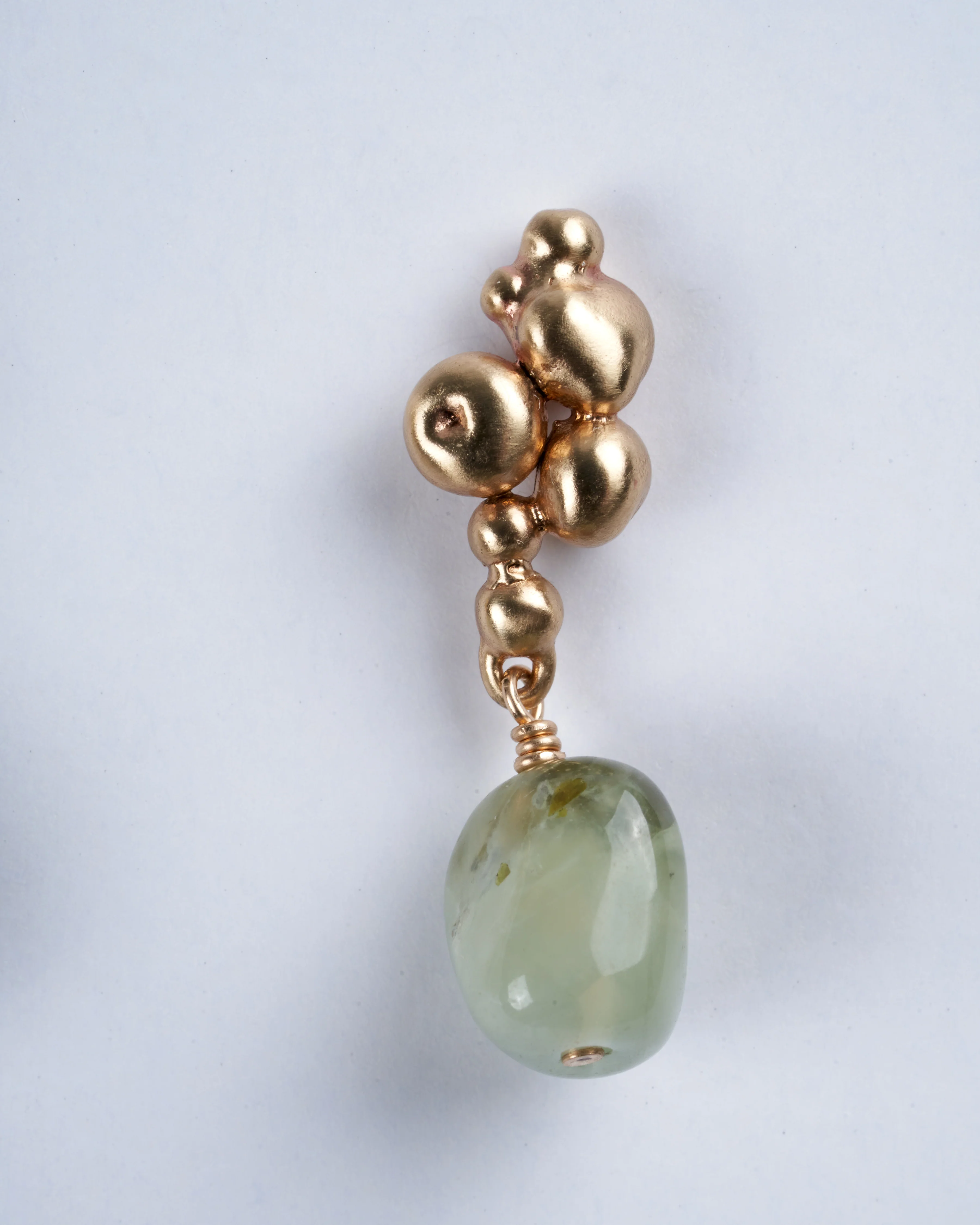 ore prehnite earring - gold/green - Image 2