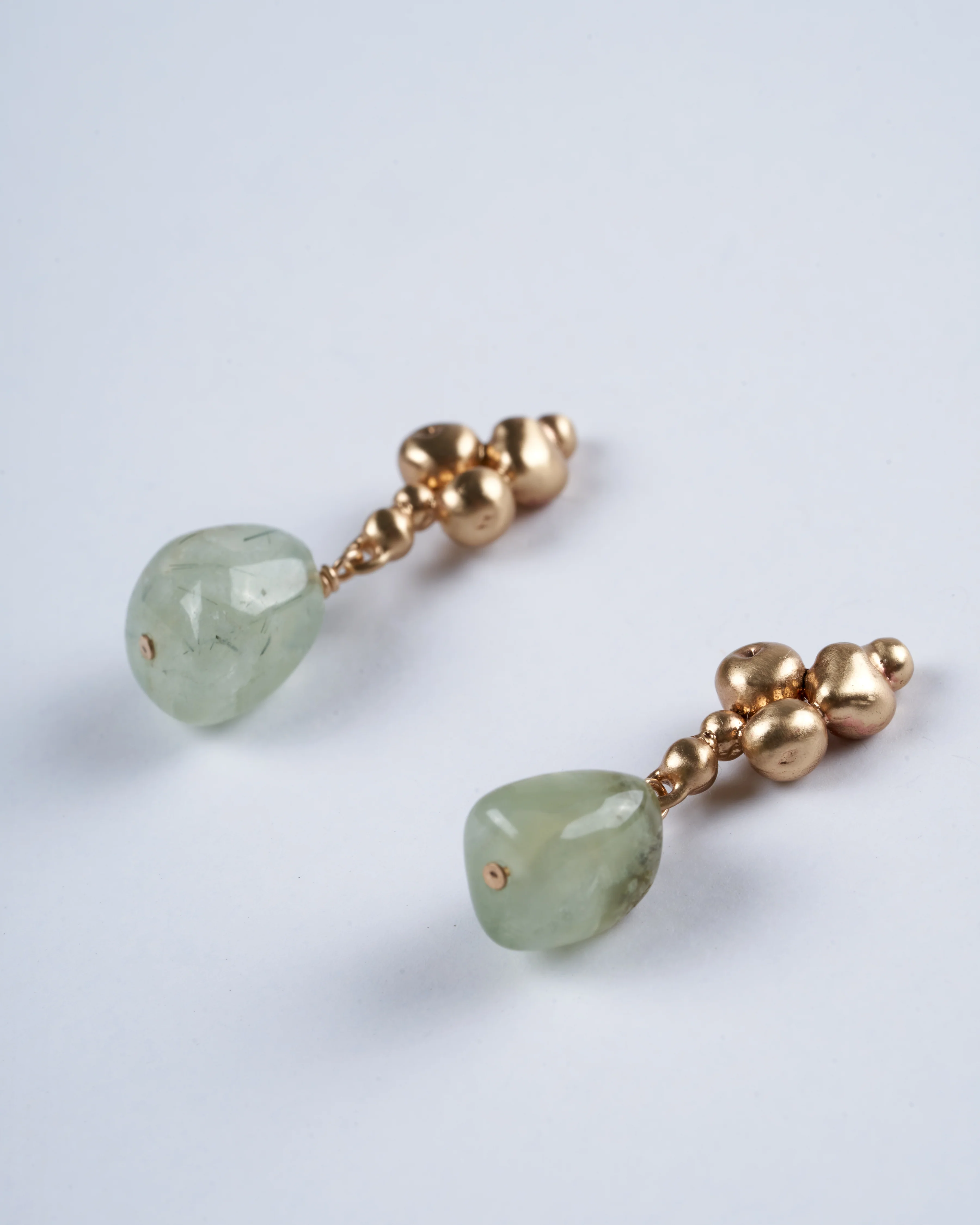 ore prehnite earring - gold/green - Image 3