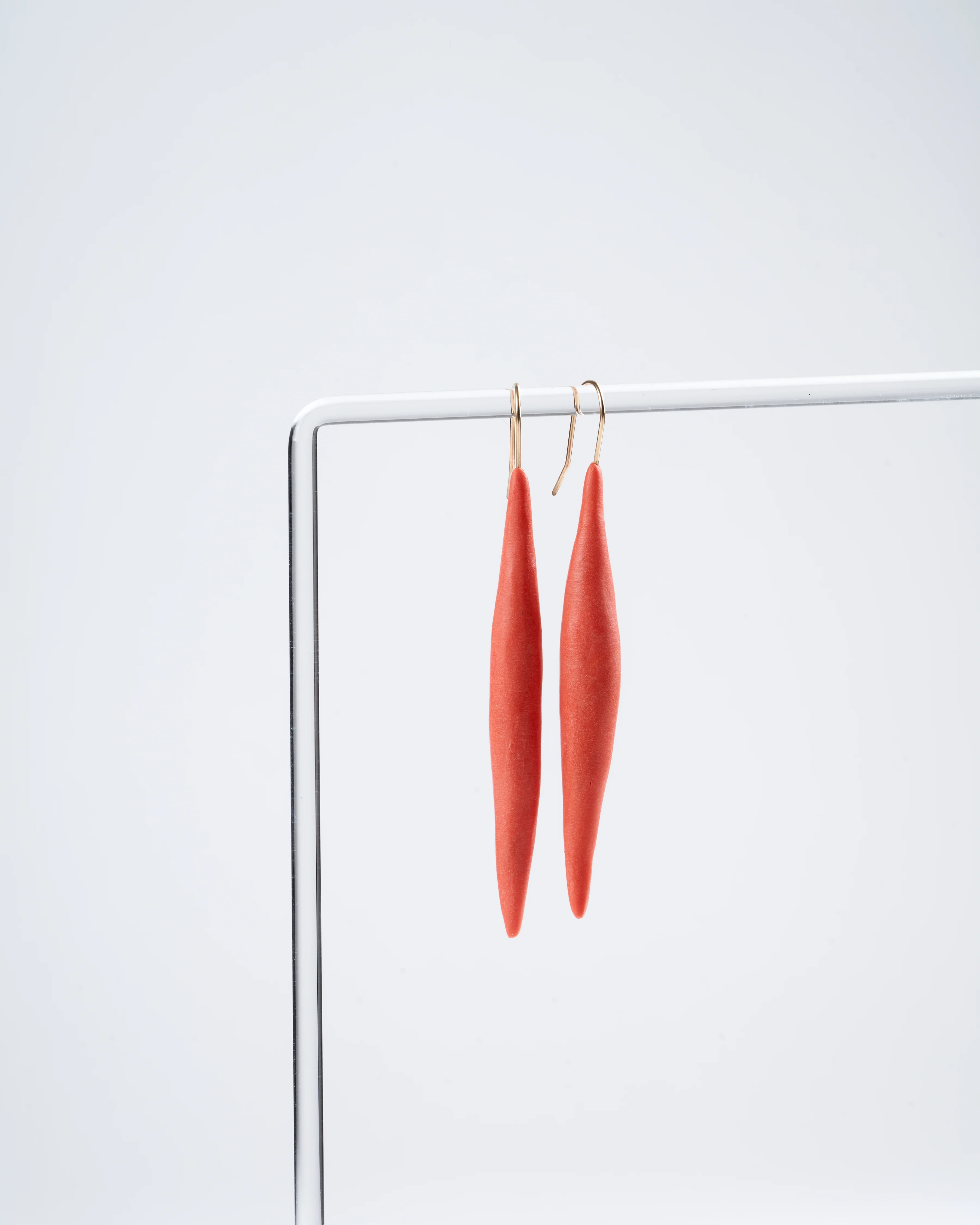 spike persimmon clay earring - persimmon - Image 2