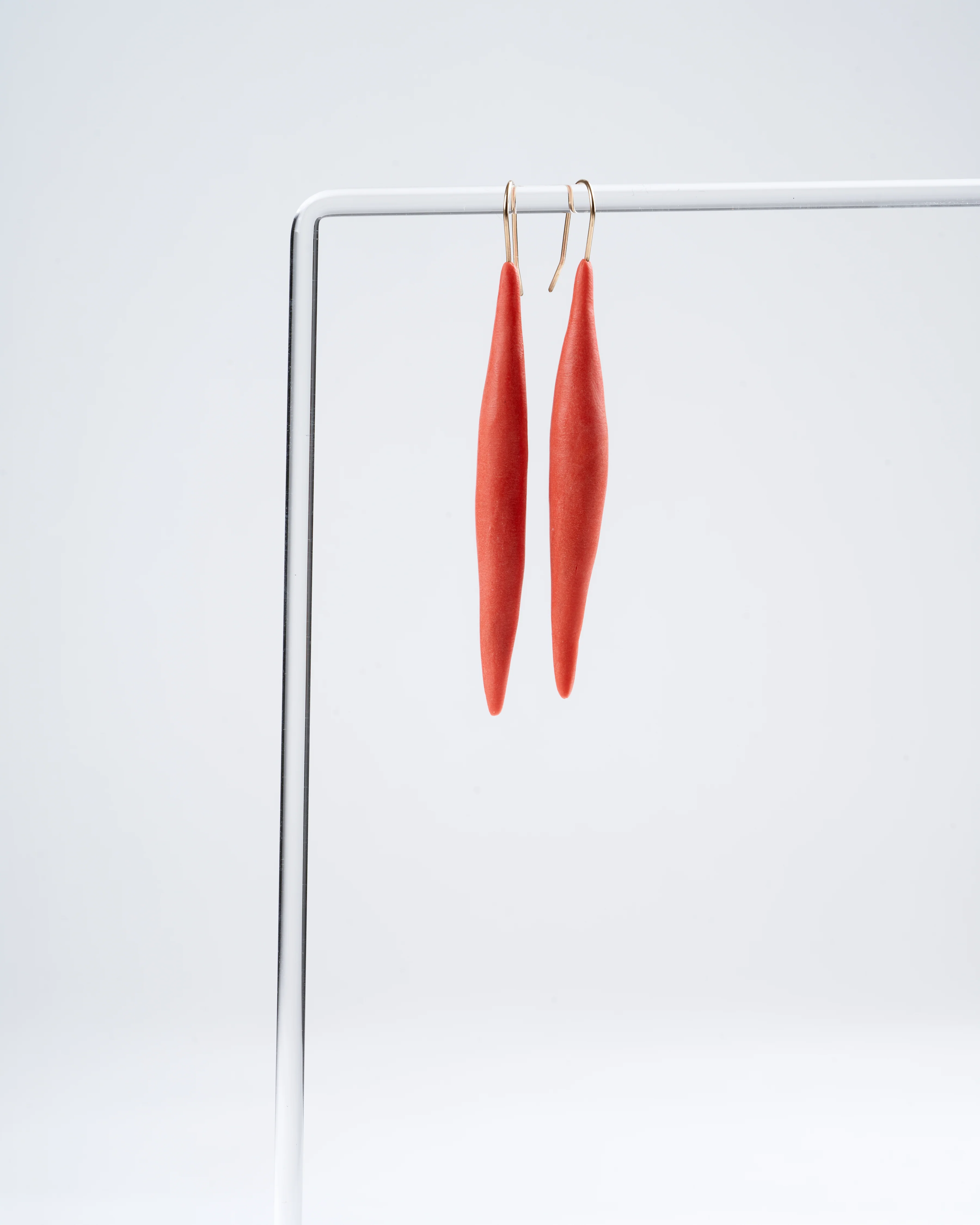 spike persimmon clay earring - persimmon - Image 3