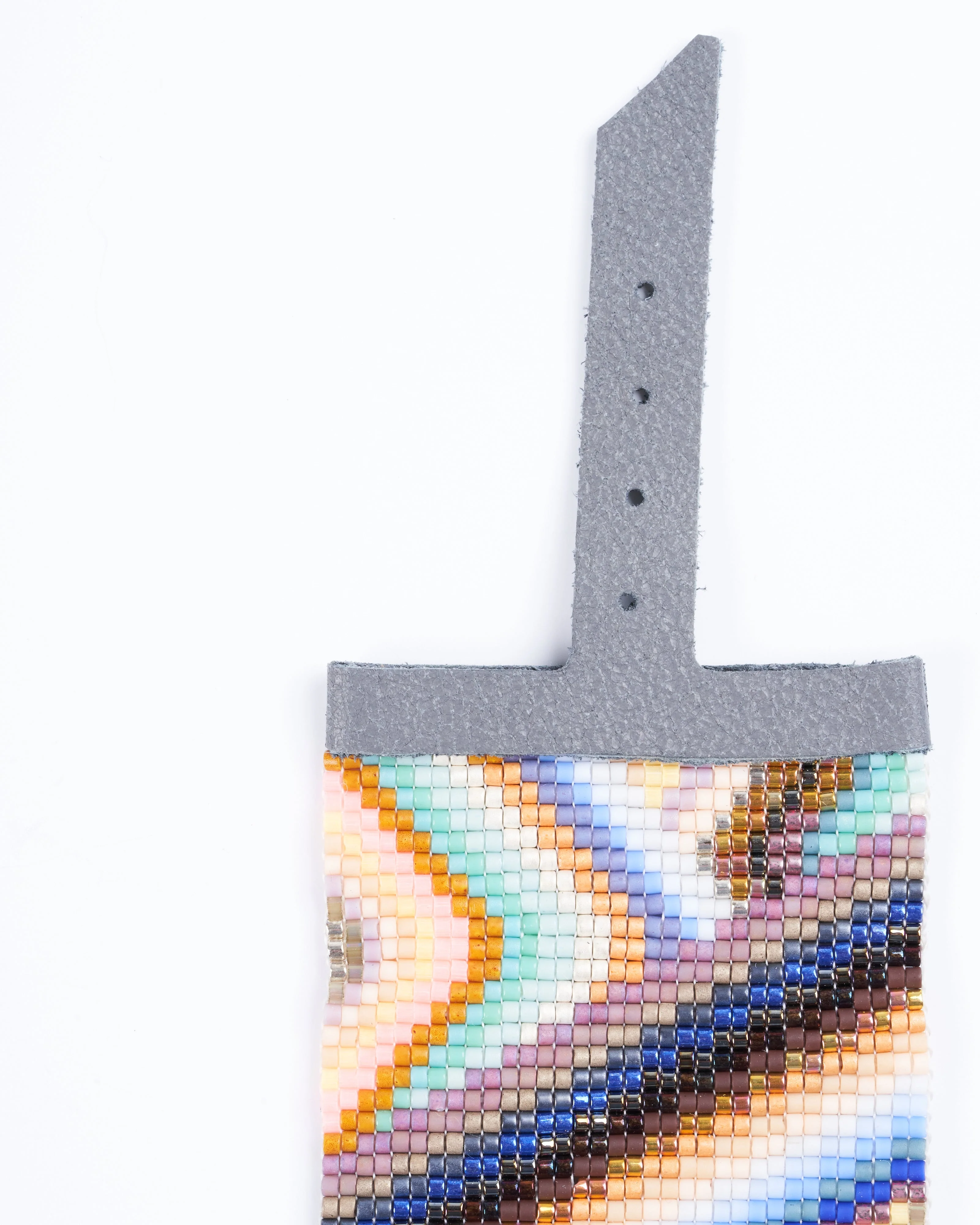 1 7/8" width handwoven beaded bracelet - multi - Image 3