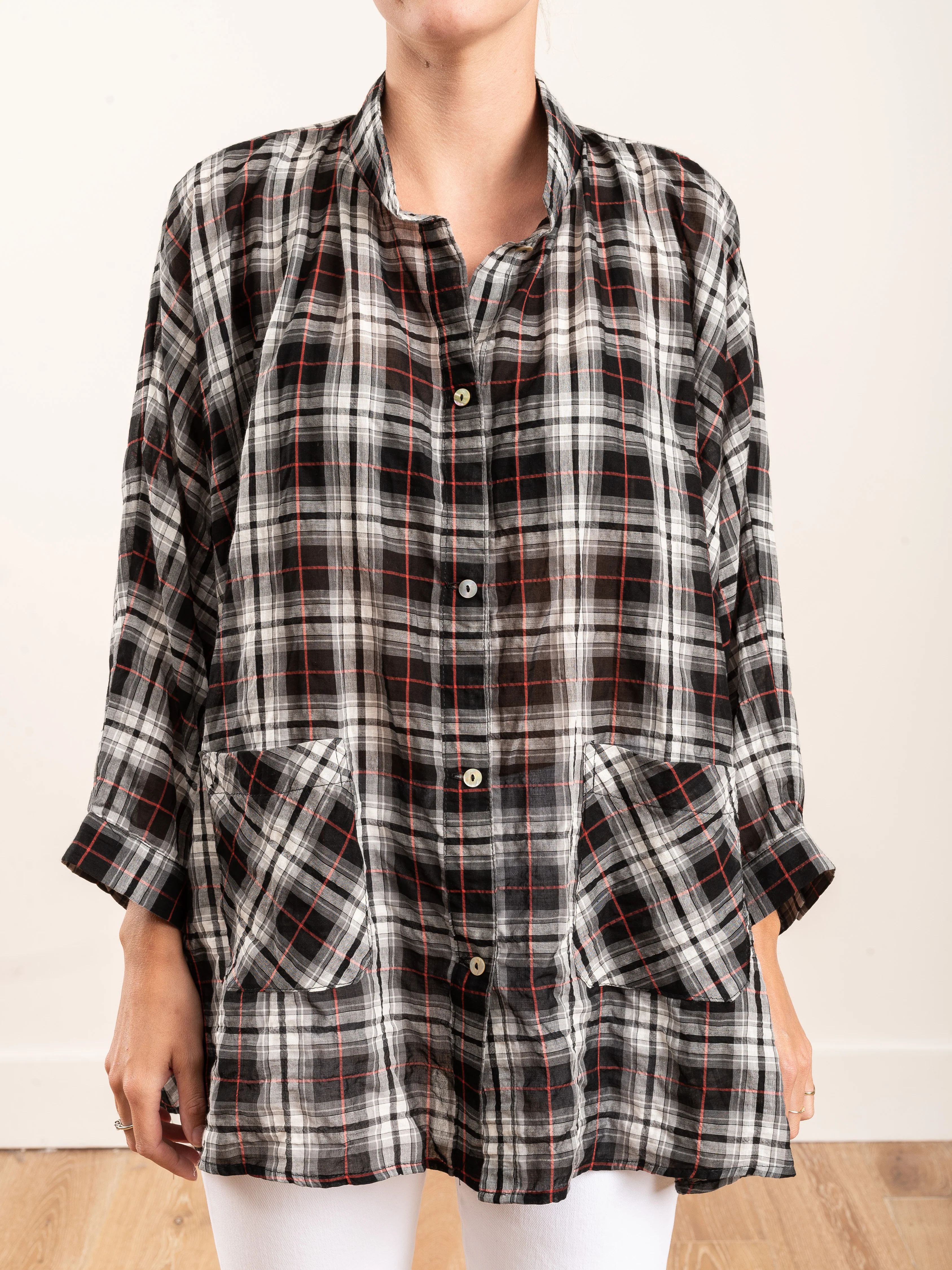 camp shirt - black/white plaid - Image 4