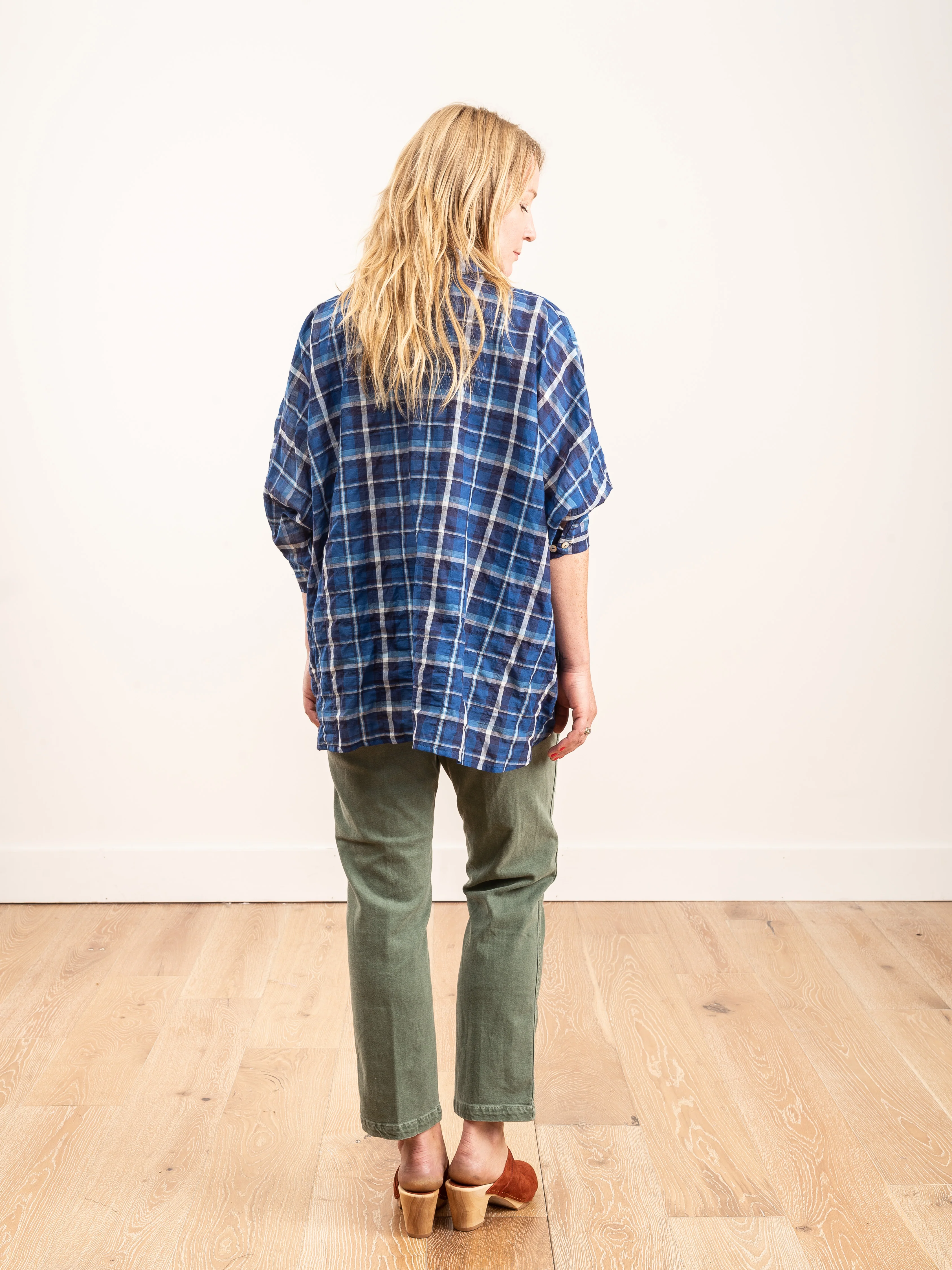 camp shirt - navy plaid - Image 3