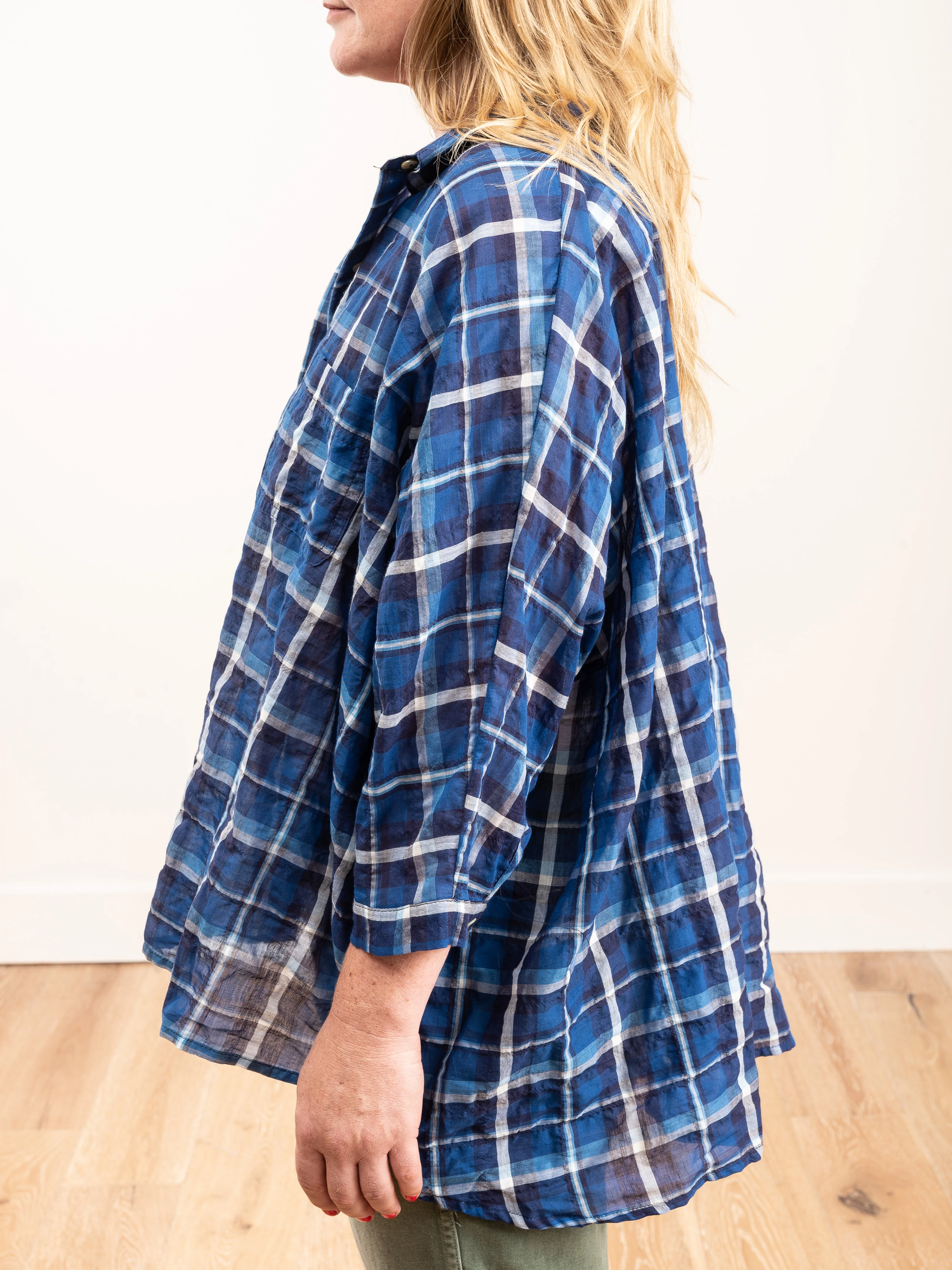camp shirt - navy plaid - Image 5