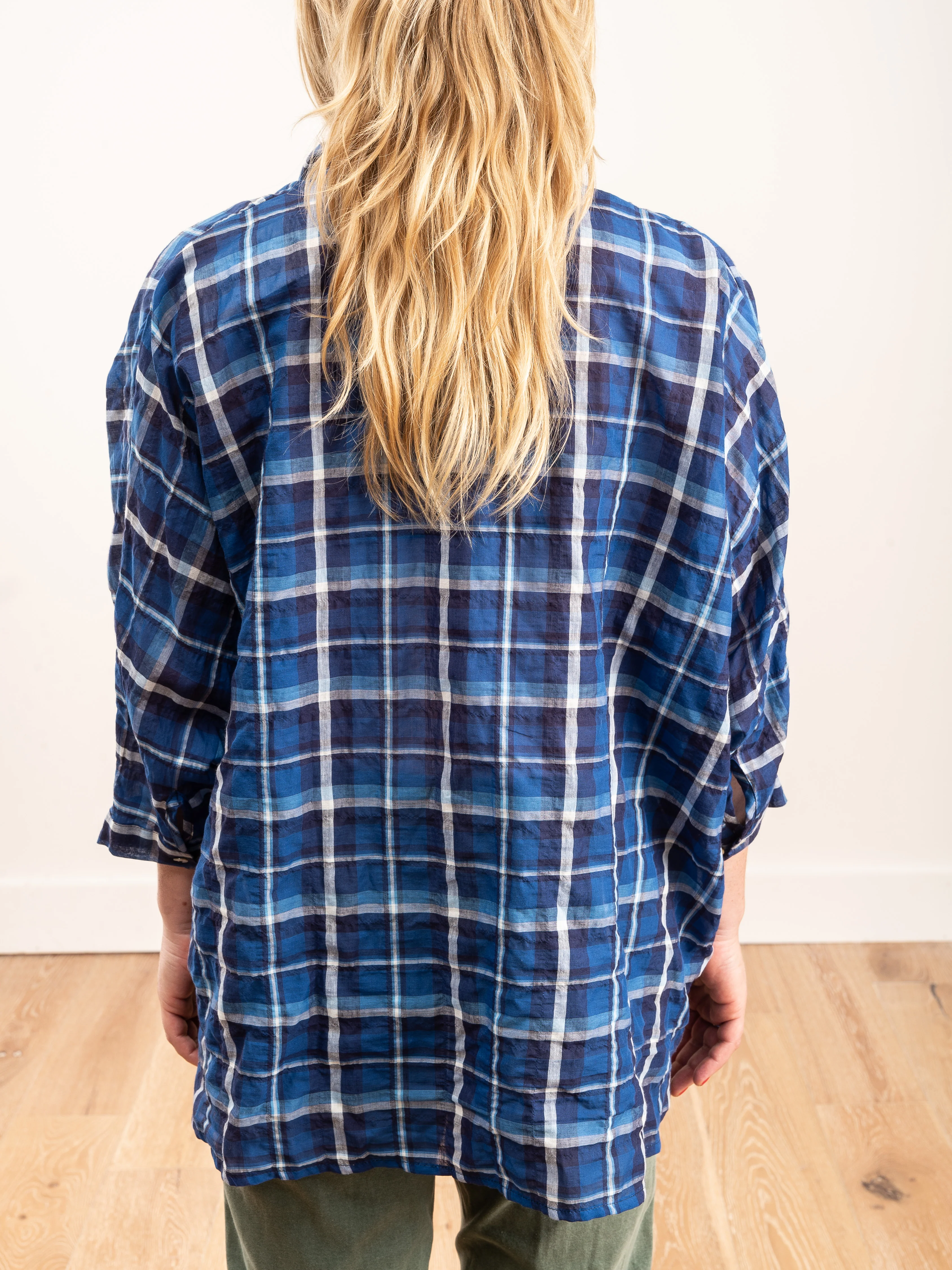 camp shirt - navy plaid - Image 6