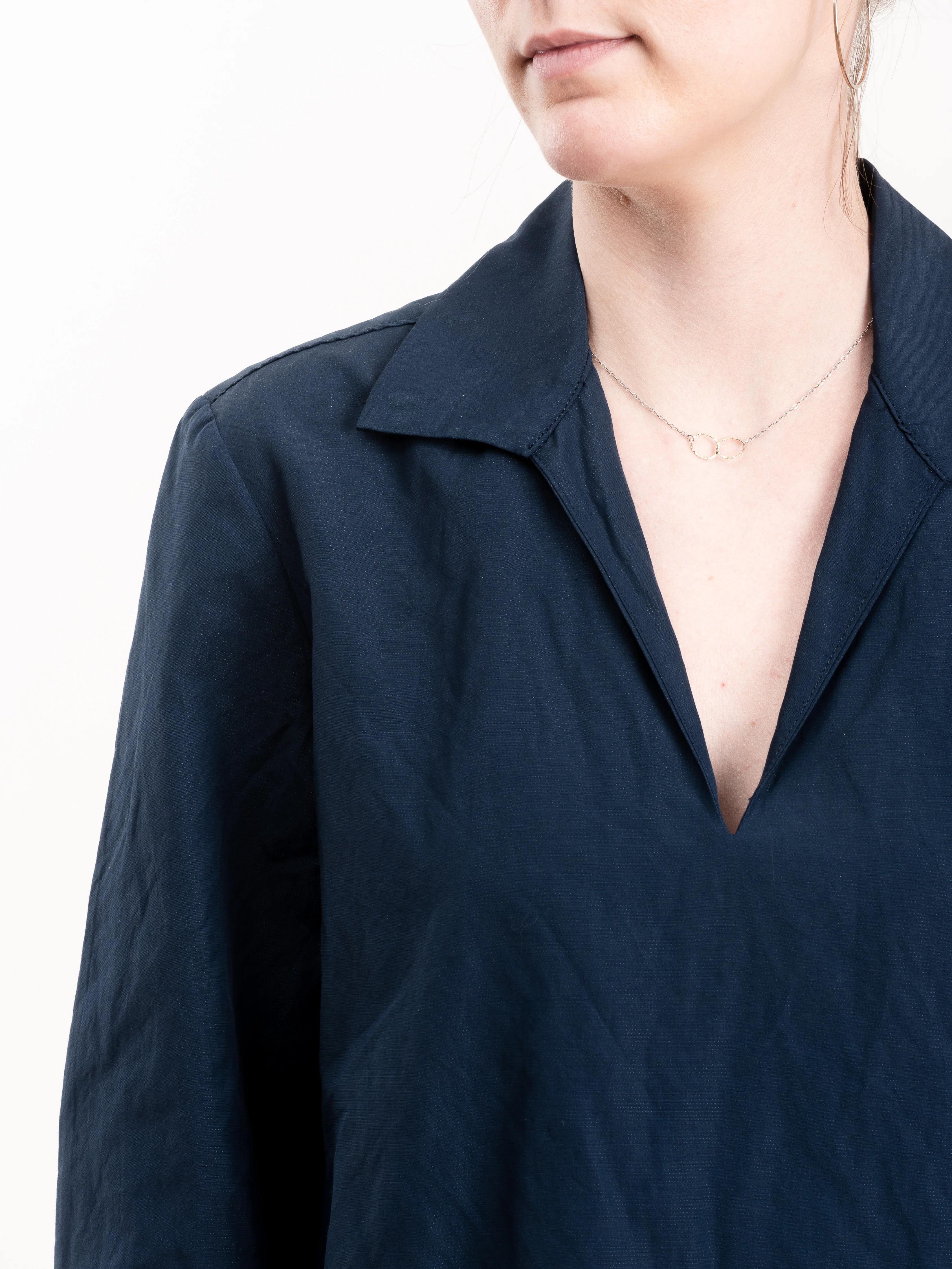 v-neck dress - navy - Image 6