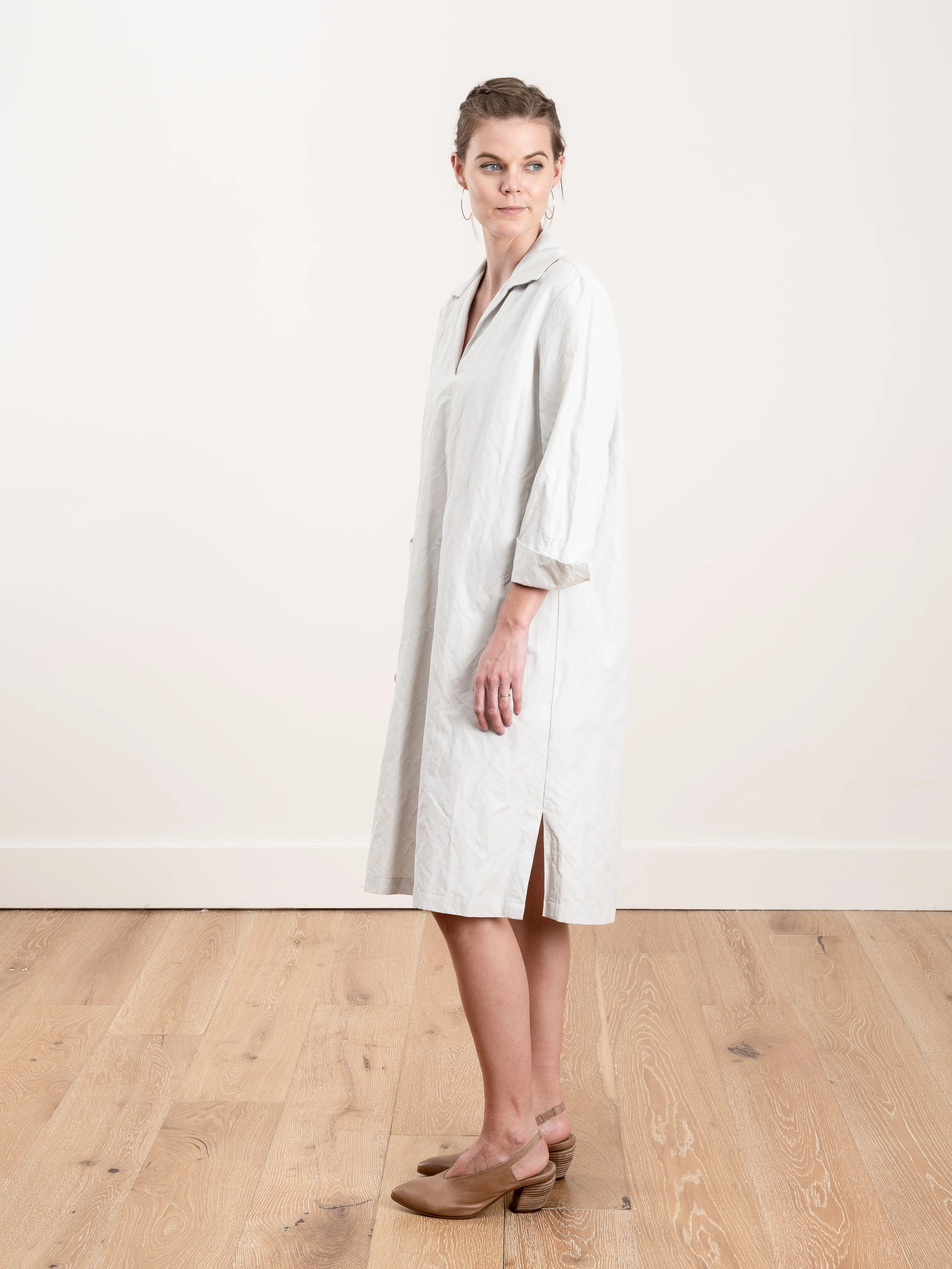 v-neck dress - stone - Image 3