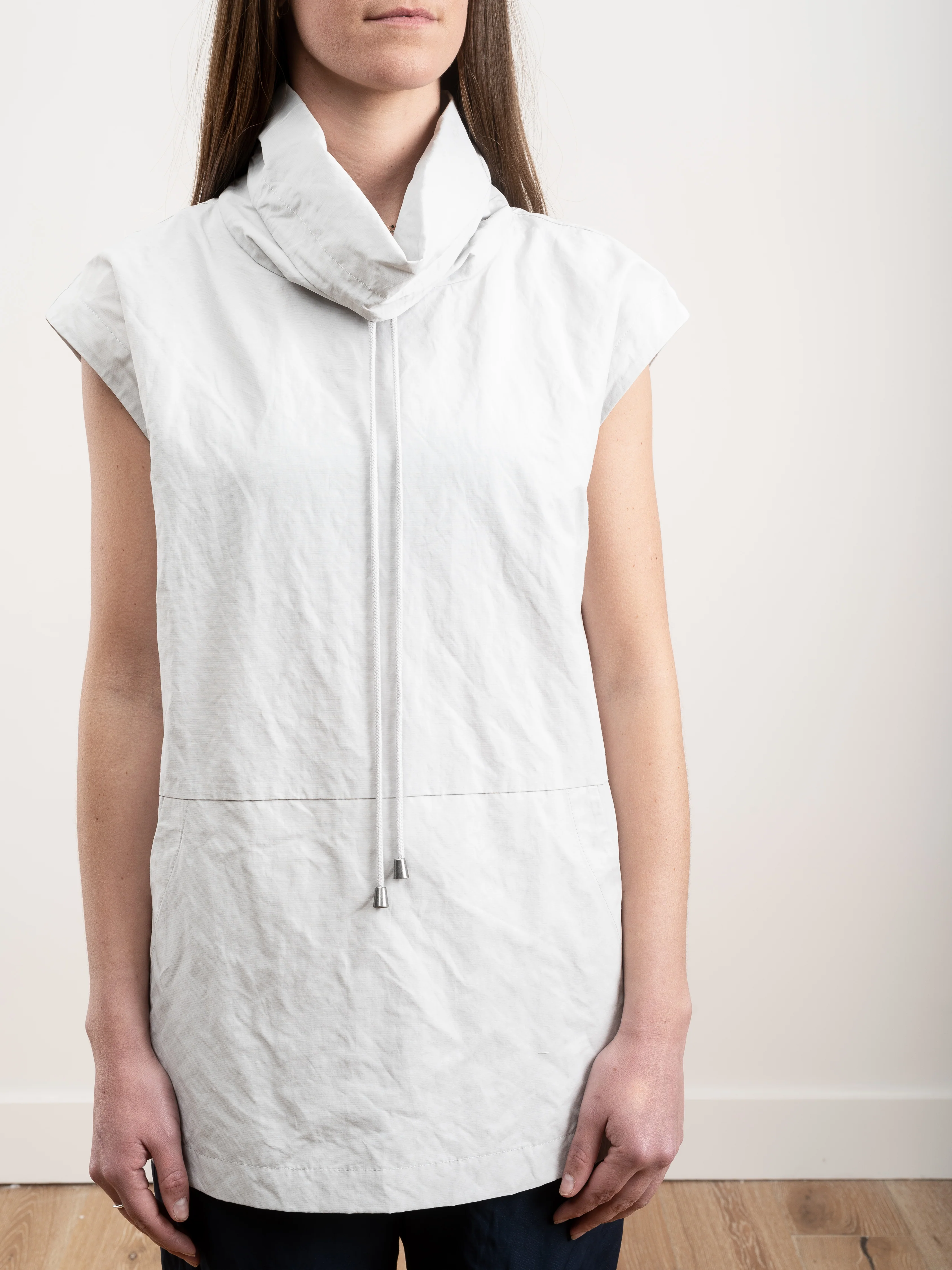 drawstring pullover top - stone - Image 3