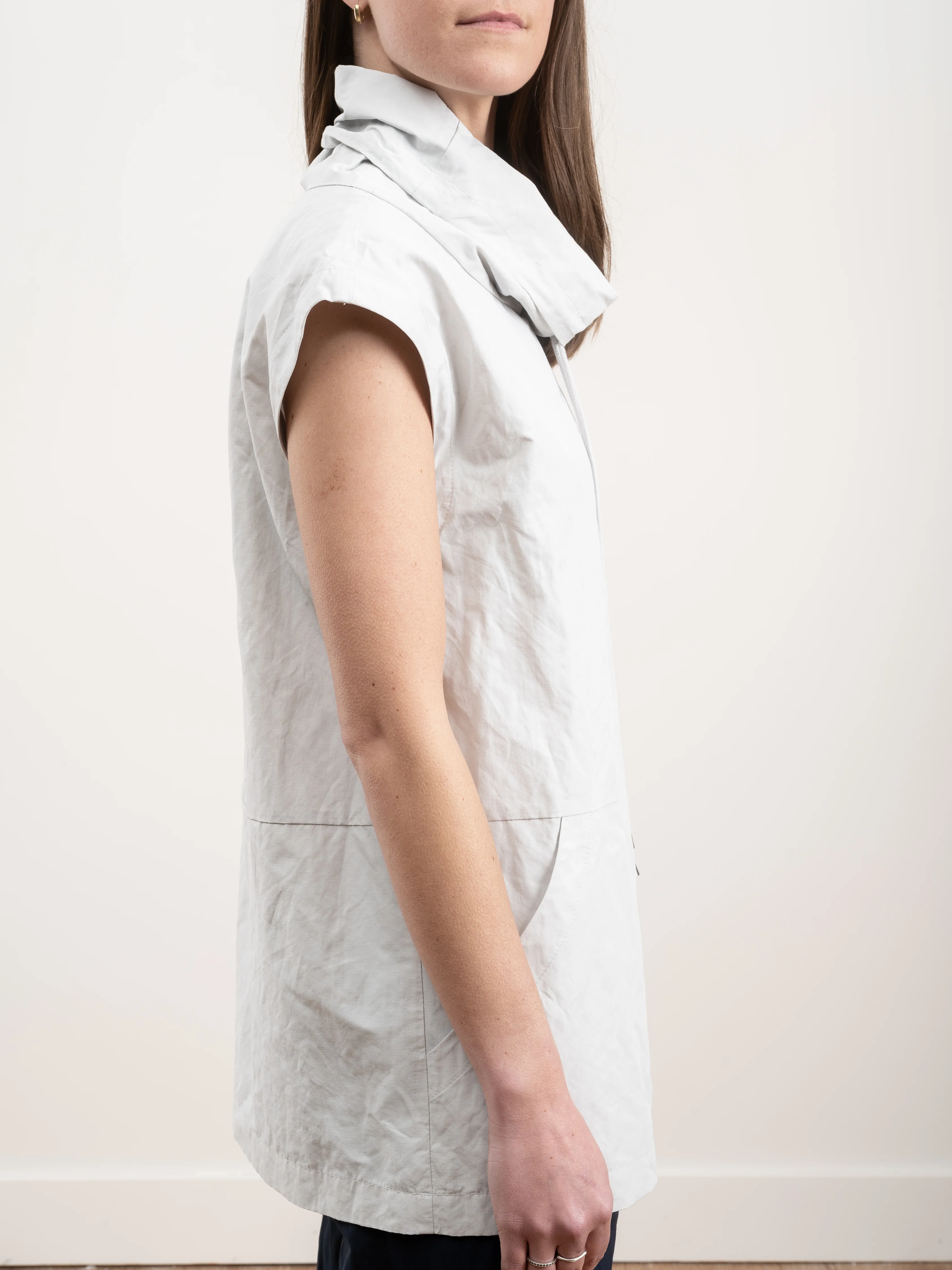 drawstring pullover top - stone - Image 4