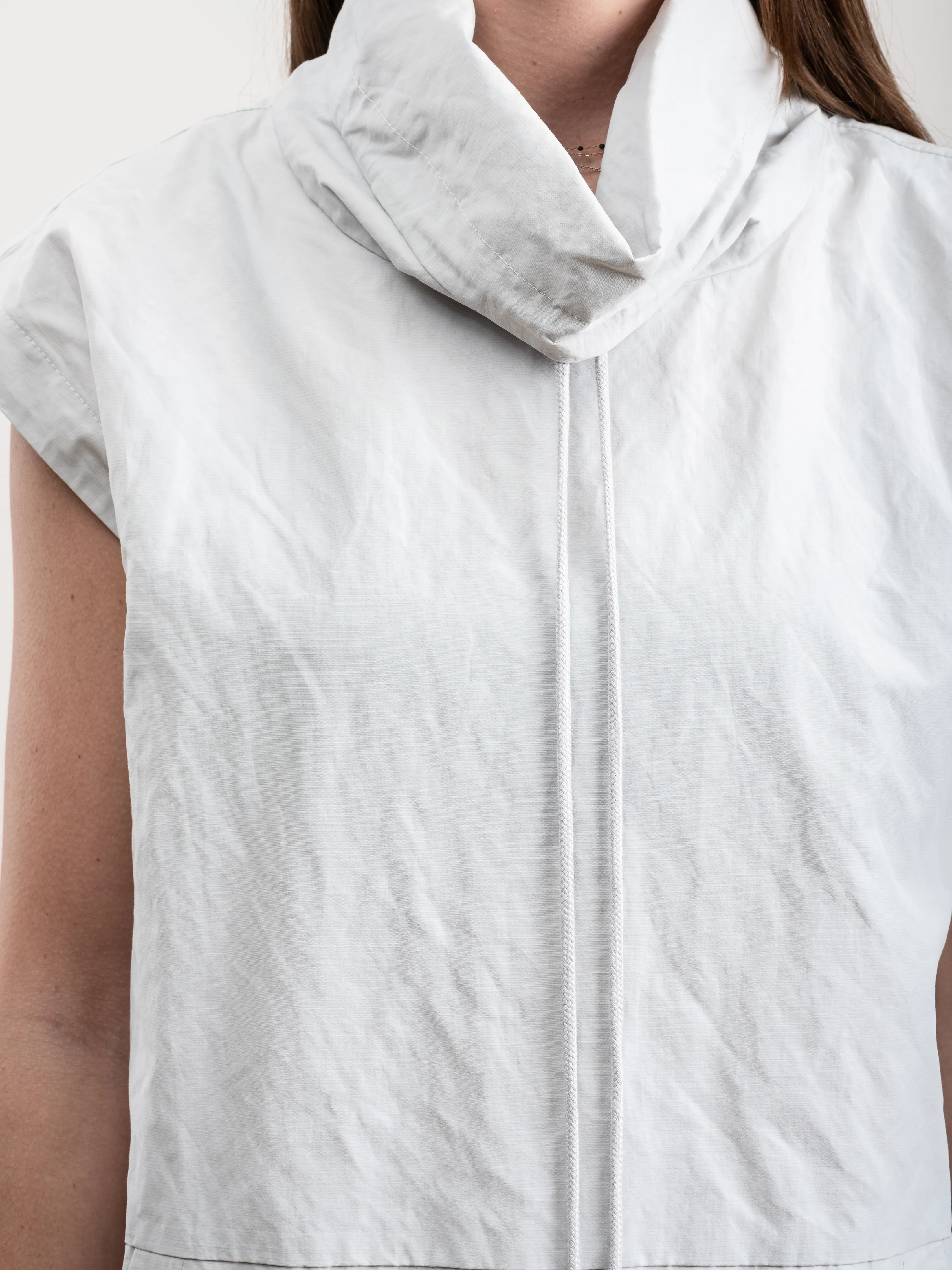 drawstring pullover top - stone - Image 6