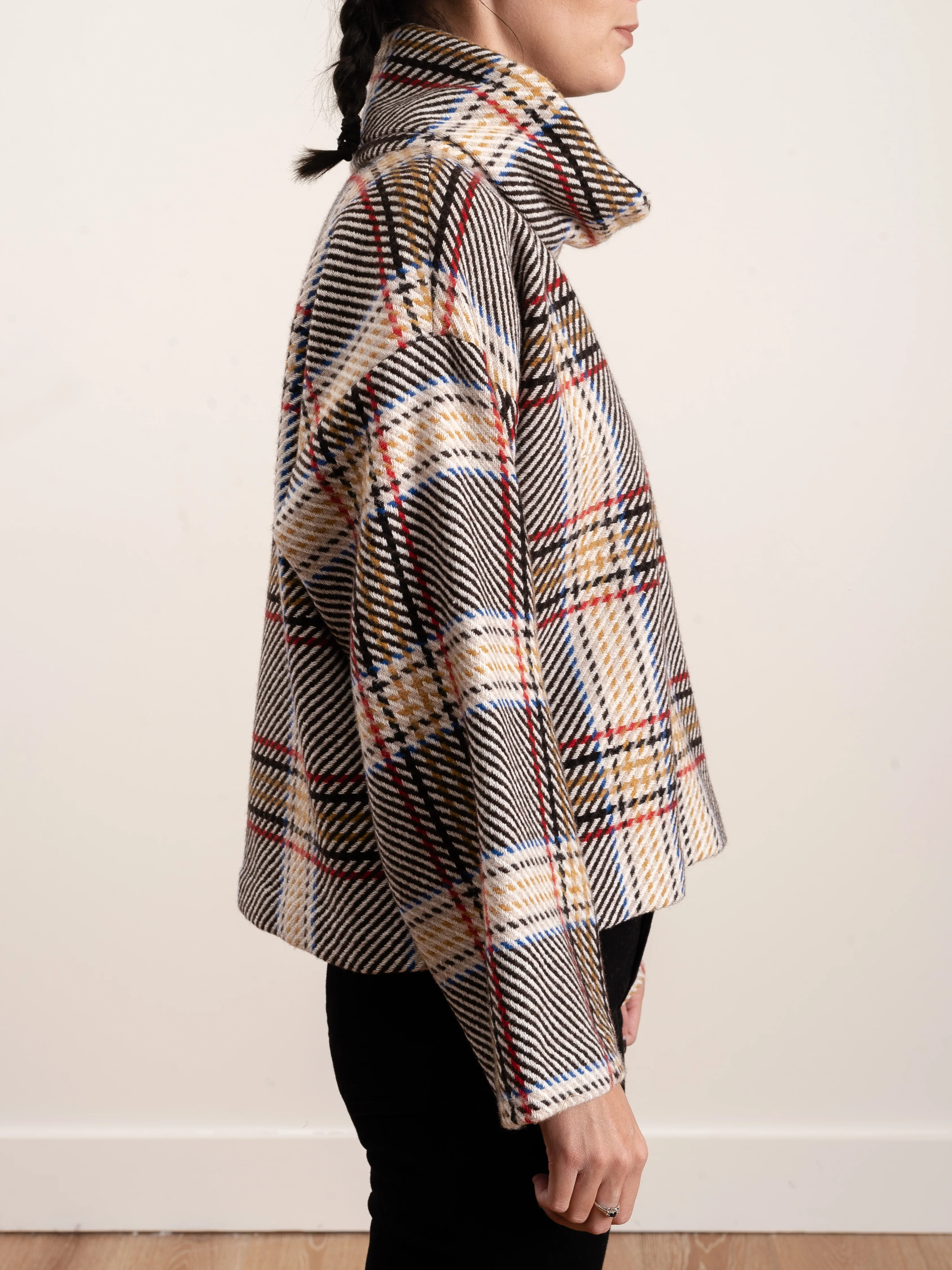 plaid cape sleeve turtleneck - Image 3
