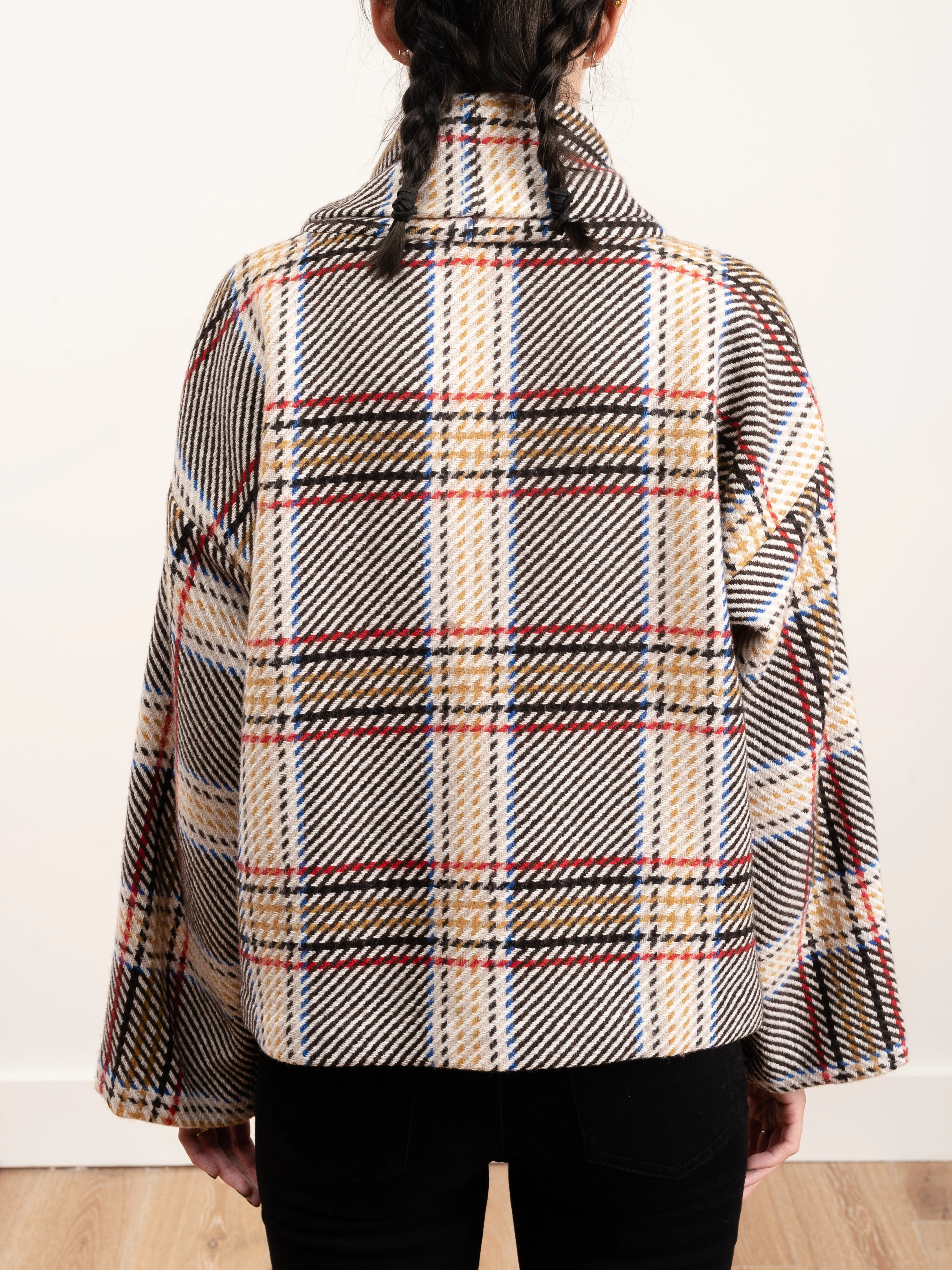 plaid cape sleeve turtleneck - Image 4