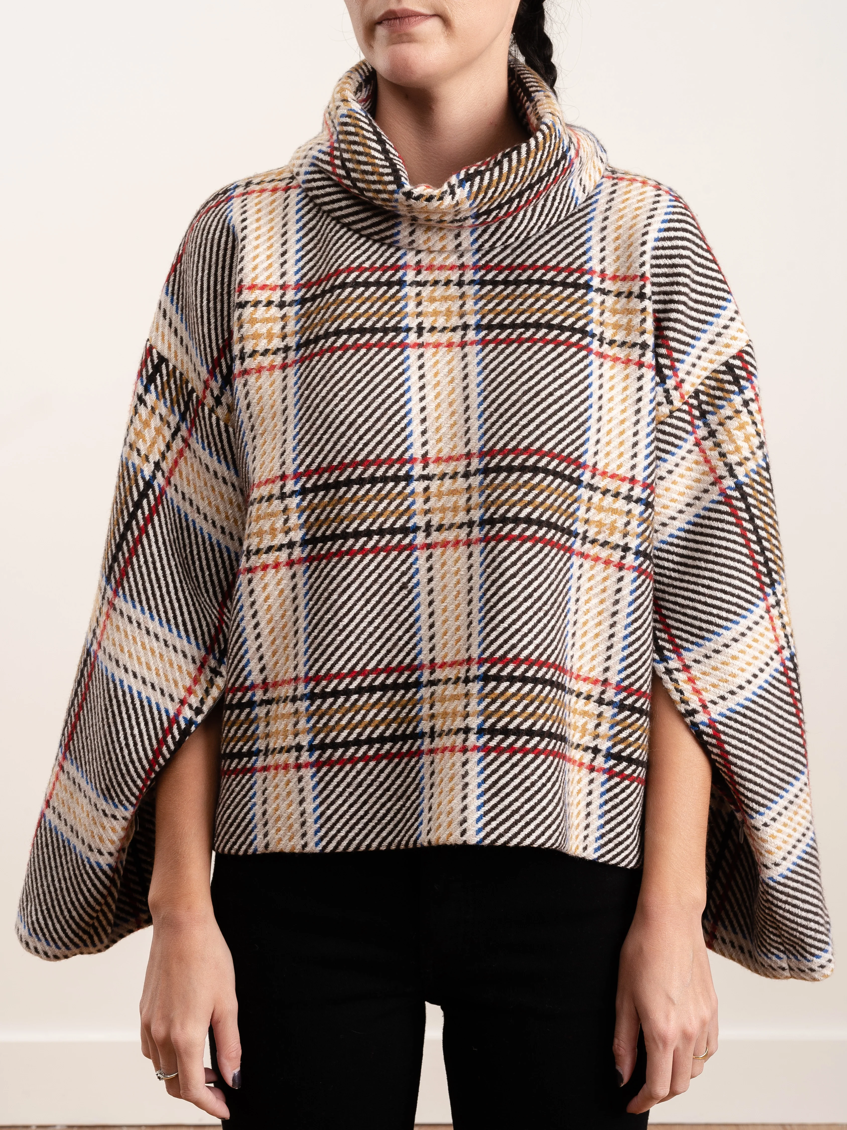 plaid cape sleeve turtleneck - Image 5