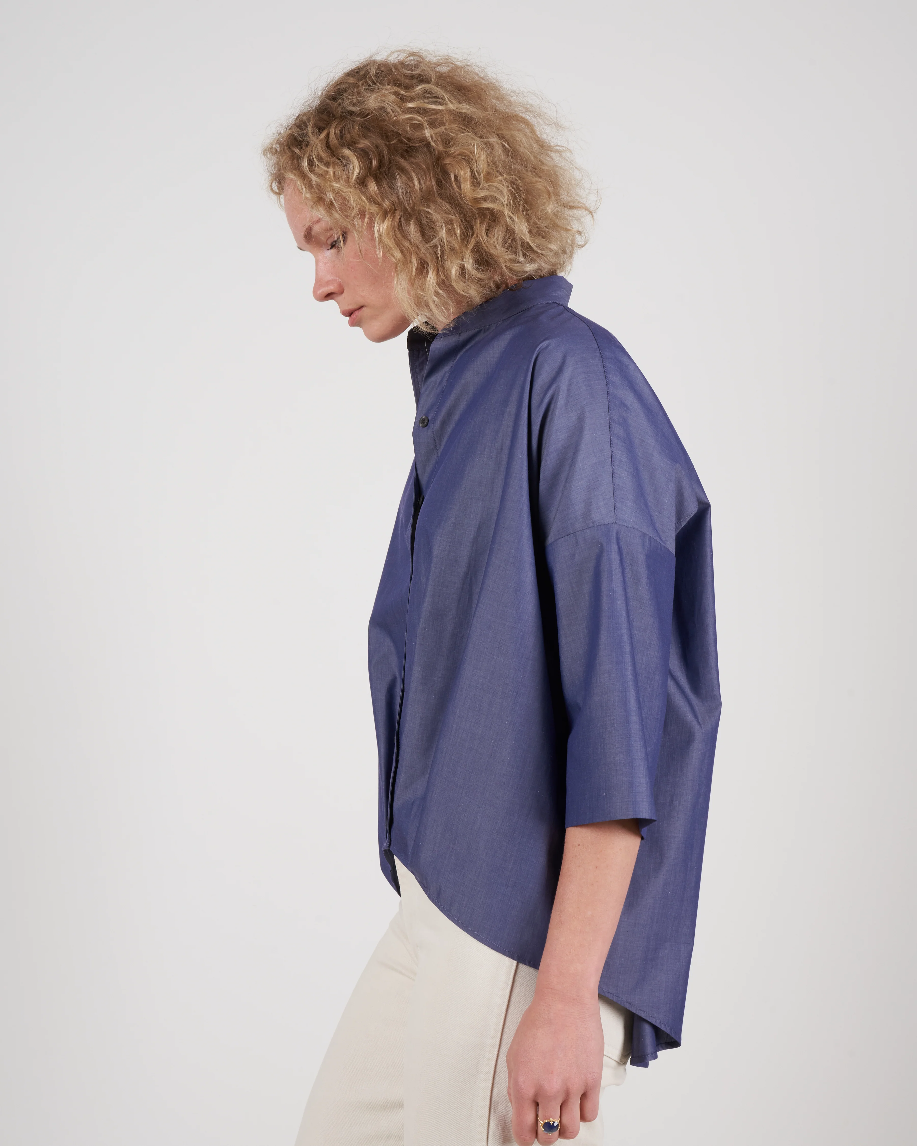 pleat hem kimono - indigo - Image 2