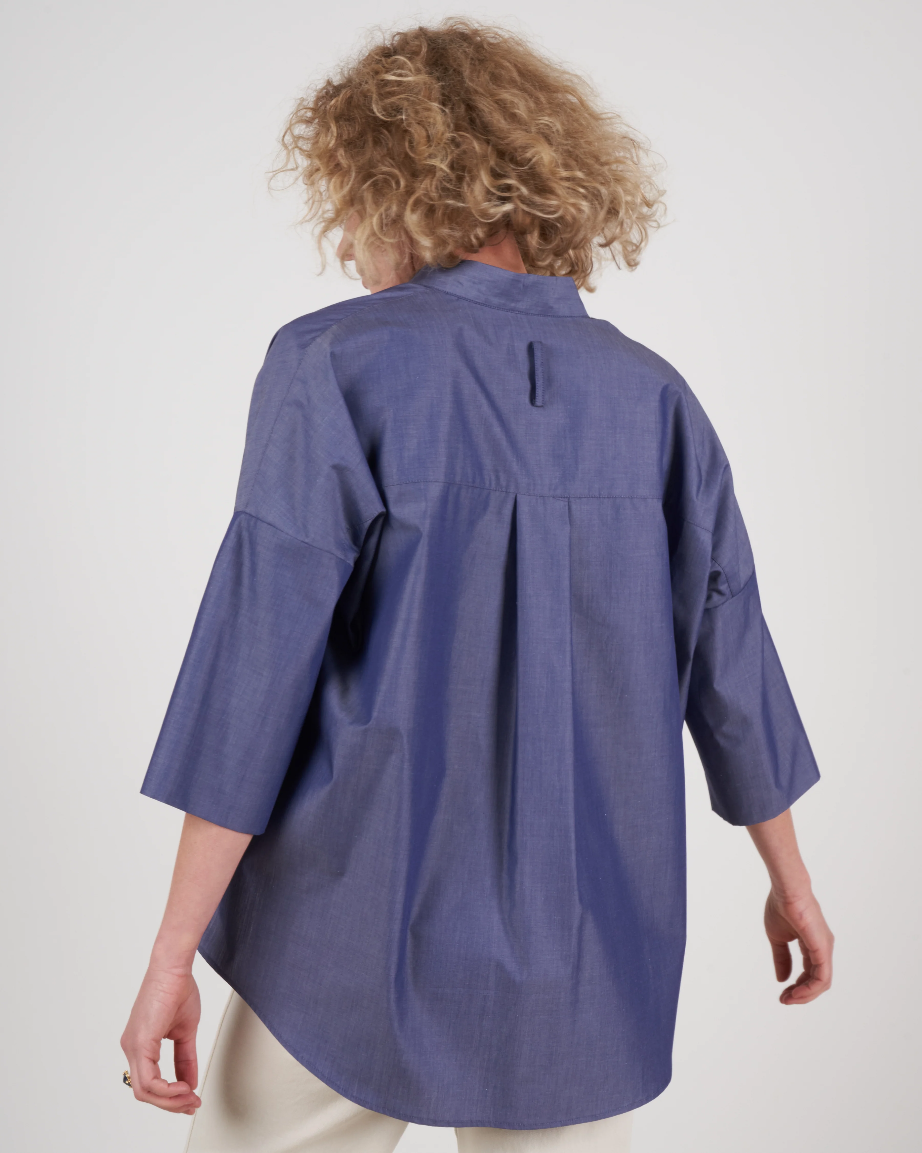 pleat hem kimono - indigo - Image 3