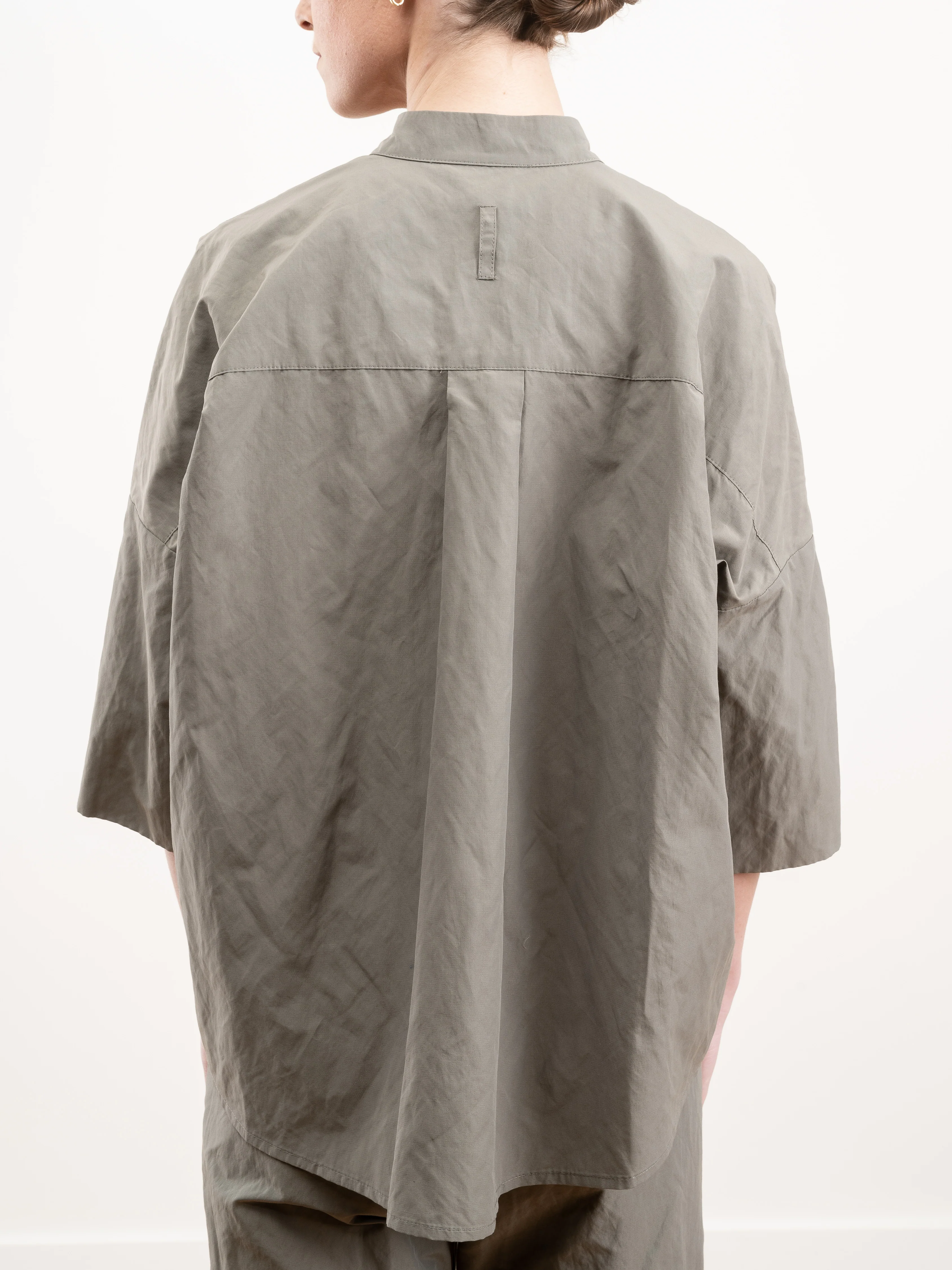 pleat hem kimono top - olive - Image 4